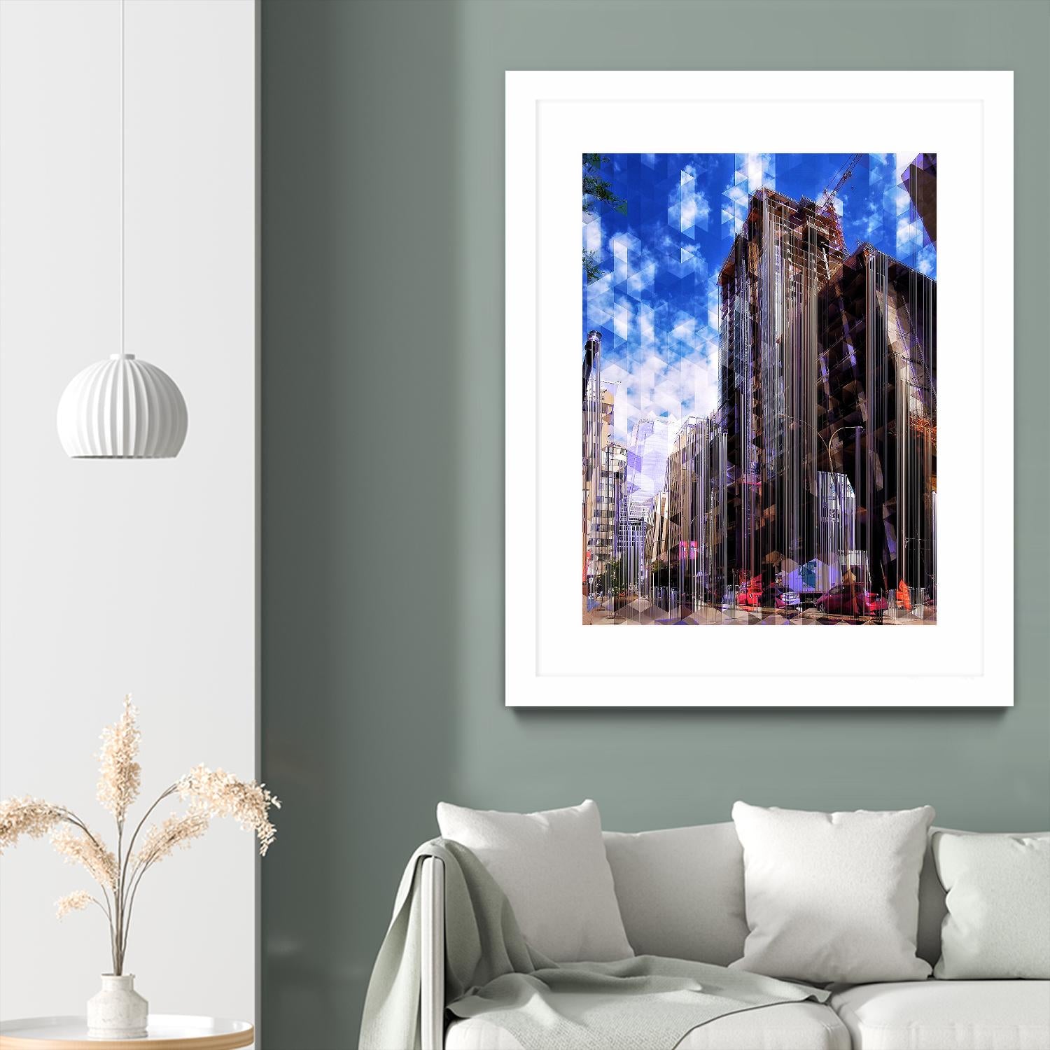 Urban Distortion V by Jean-François Dupuis on GIANT ART - blue city scene rue