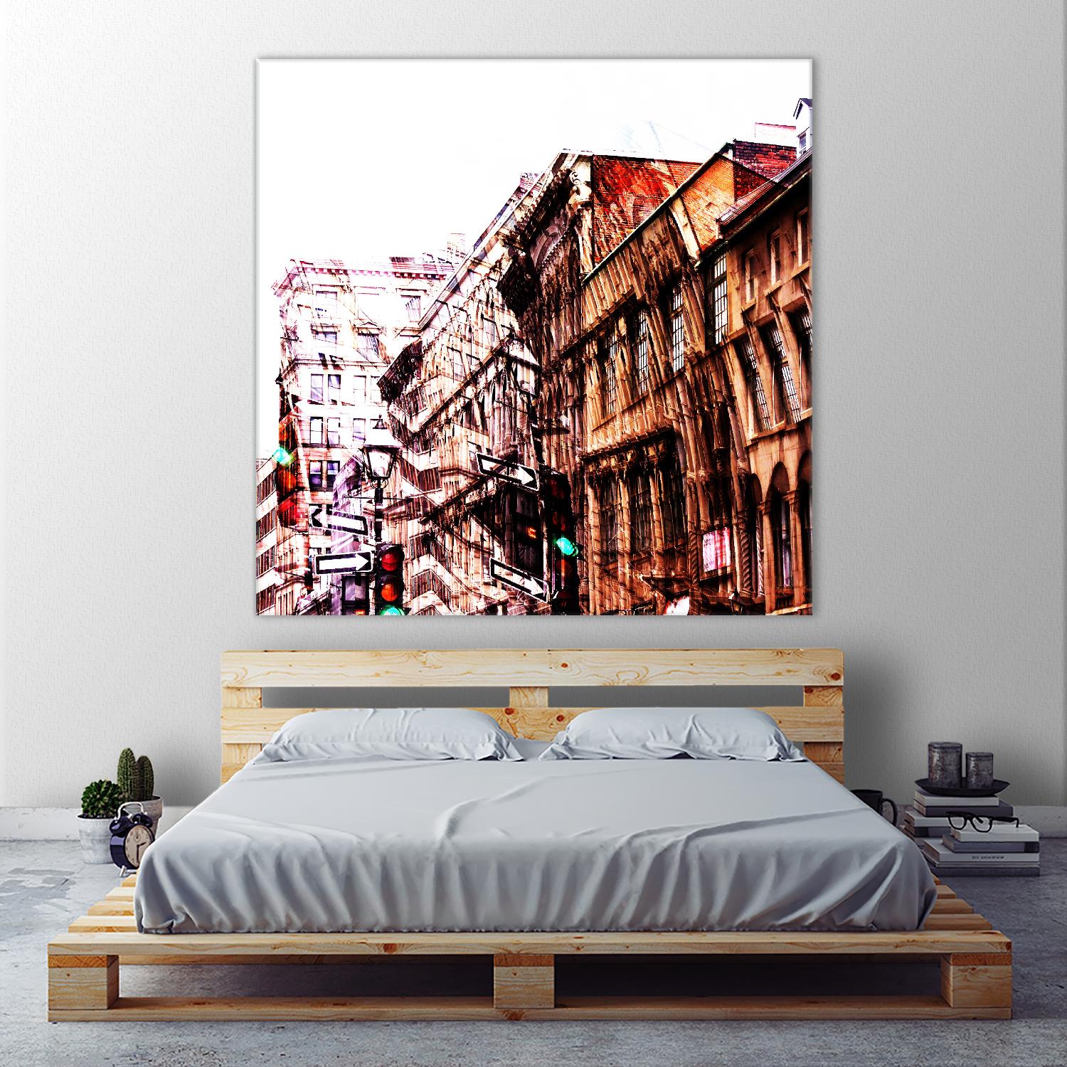 Urban Distortion VIII by Jean-François Dupuis on GIANT ART - orange city scene ville