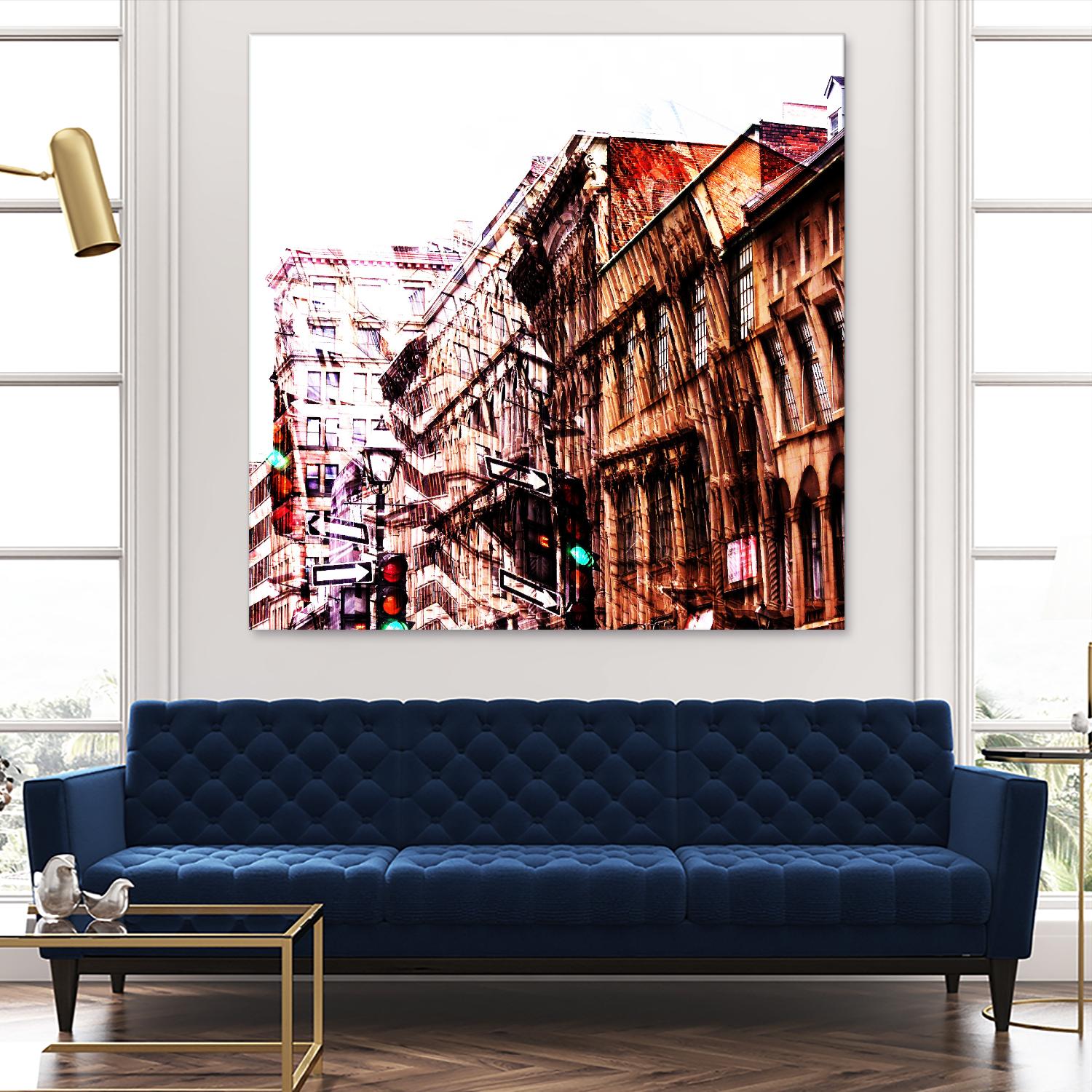 Urban Distortion VIII by Jean-François Dupuis on GIANT ART - orange city scene ville