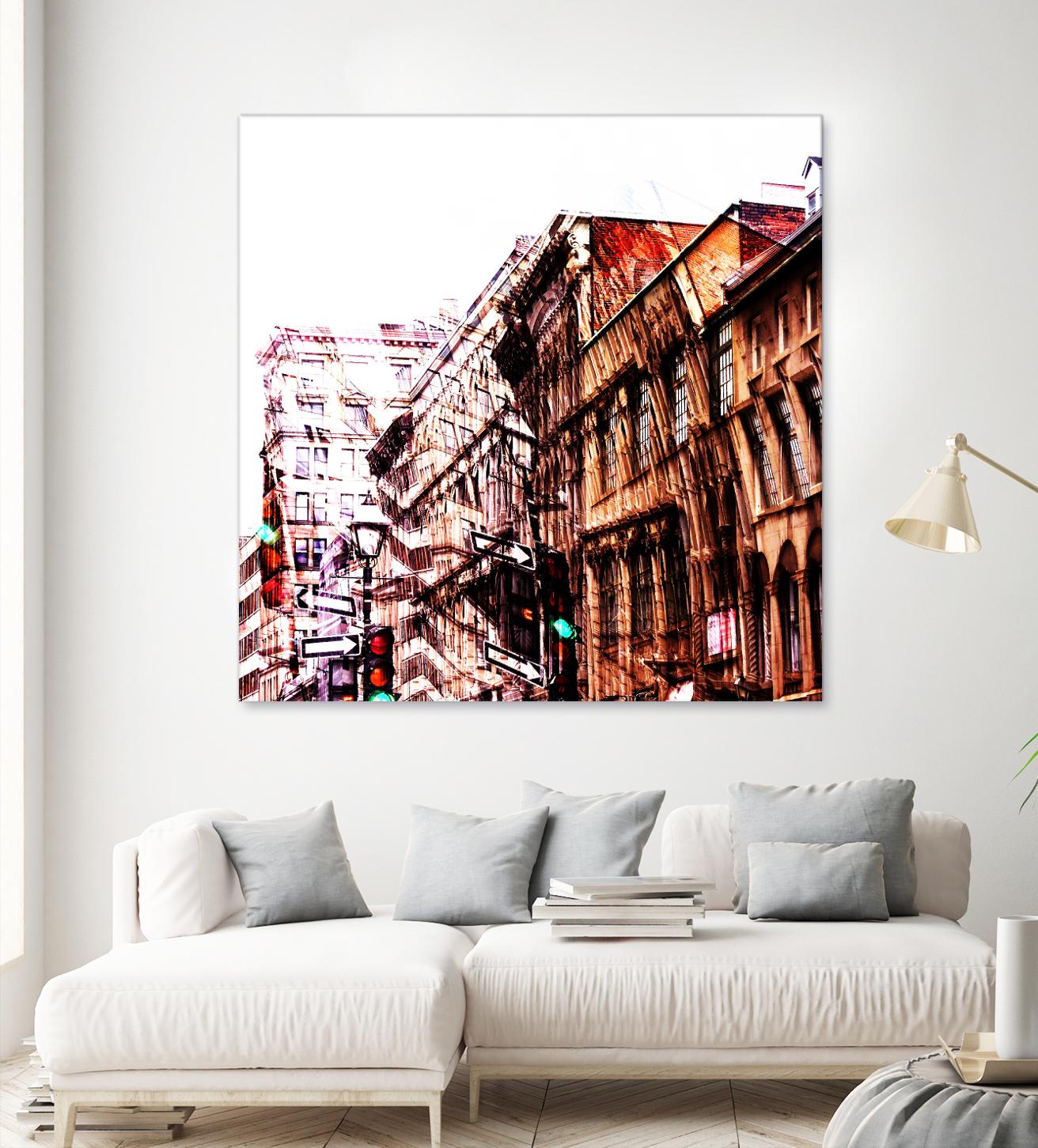 Urban Distortion VIII by Jean-François Dupuis on GIANT ART - orange city scene ville