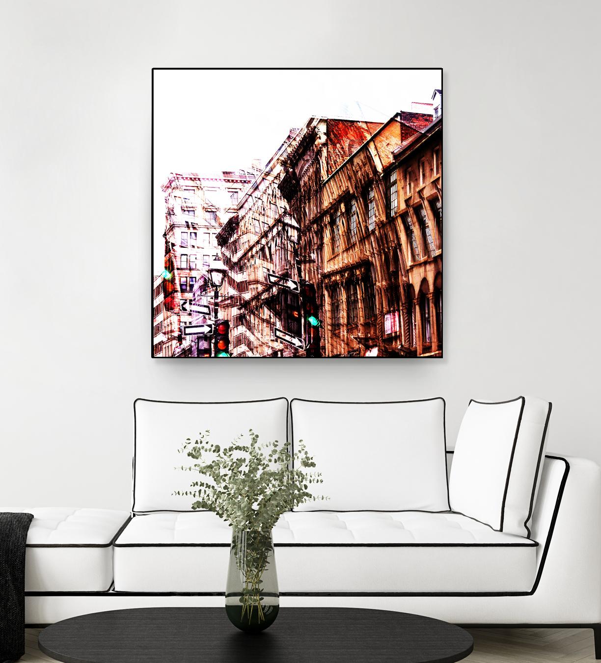 Urban Distortion VIII by Jean-François Dupuis on GIANT ART - orange city scene ville