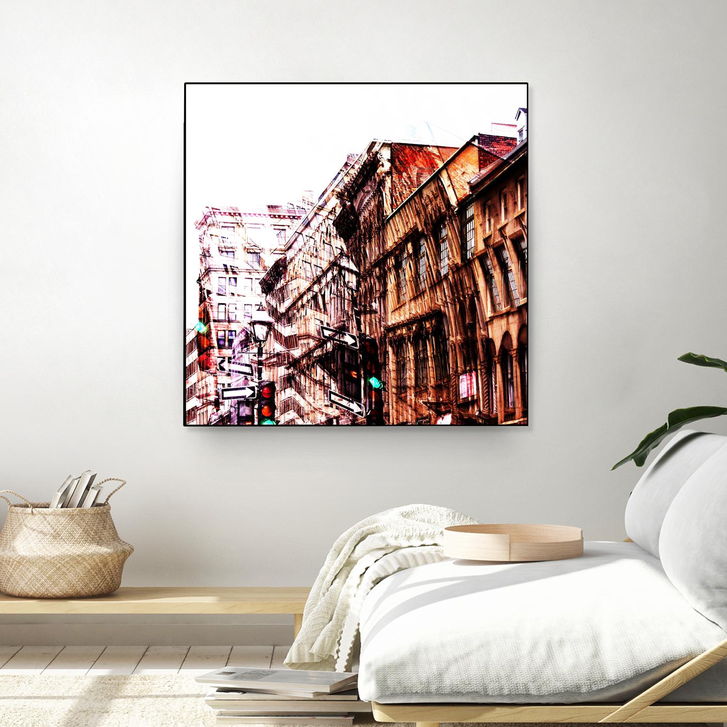 Urban Distortion VIII by Jean-François Dupuis on GIANT ART - orange city scene ville