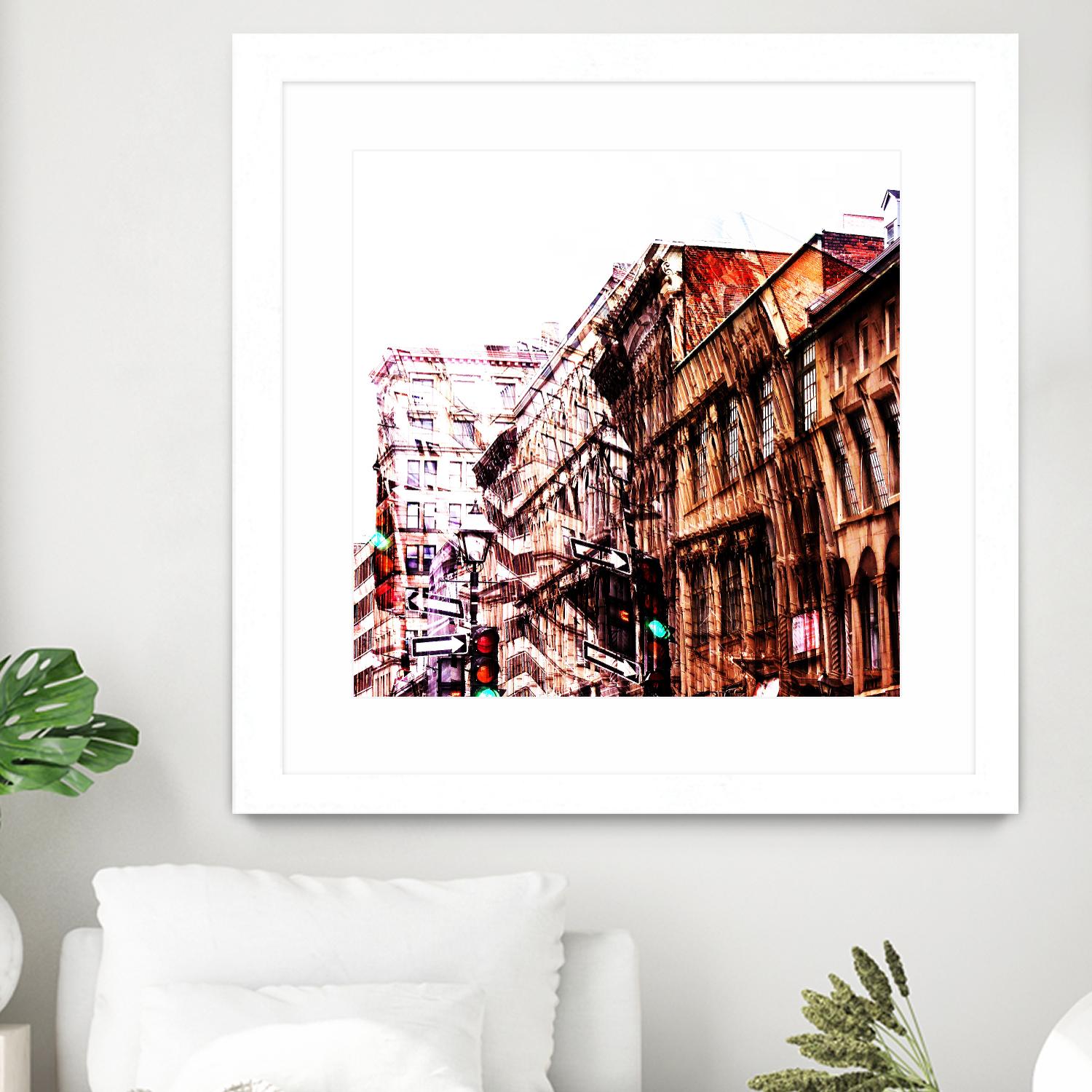 Urban Distortion VIII by Jean-François Dupuis on GIANT ART - orange city scene ville