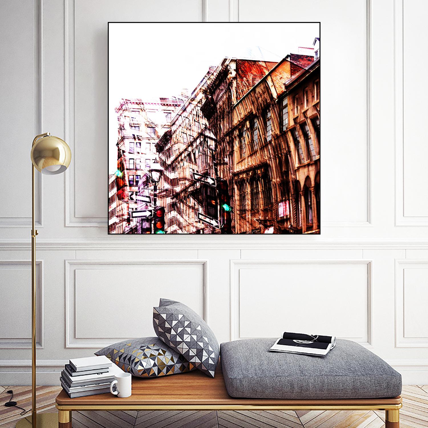 Urban Distortion VIII by Jean-François Dupuis on GIANT ART - orange city scene ville