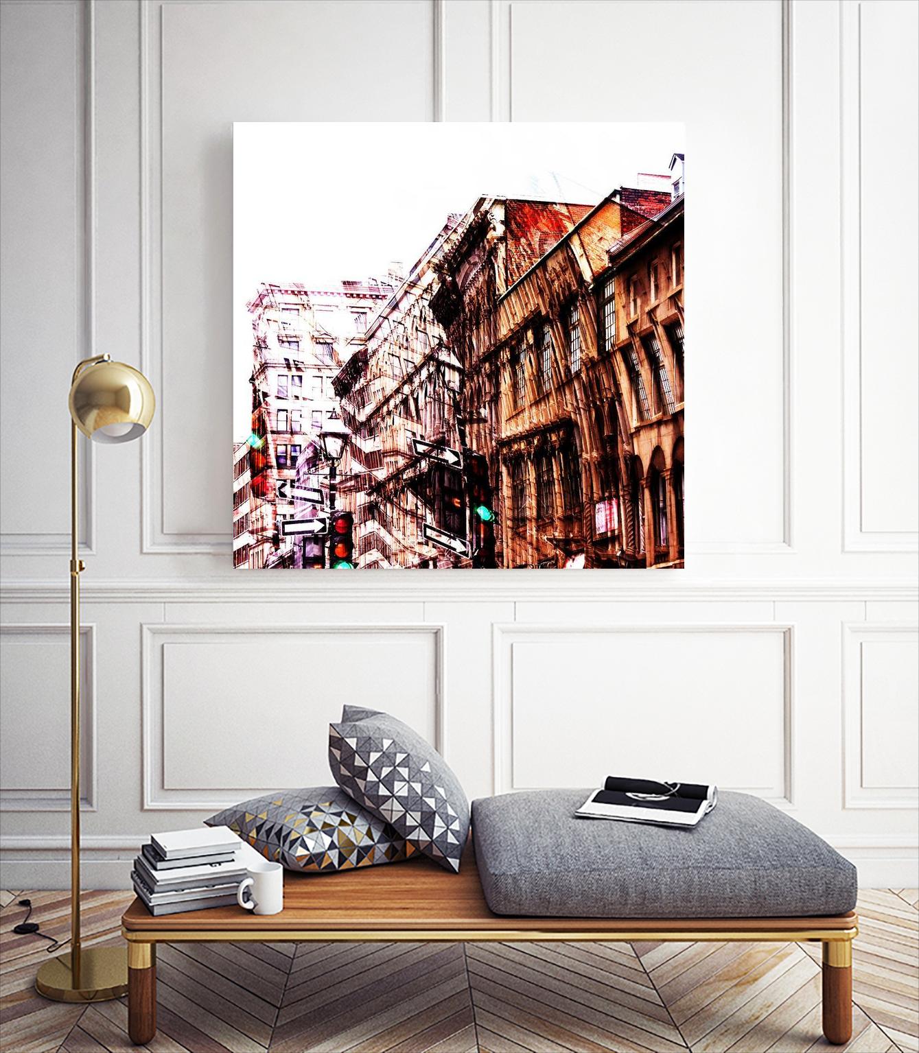 Urban Distortion VIII by Jean-François Dupuis on GIANT ART - orange city scene ville