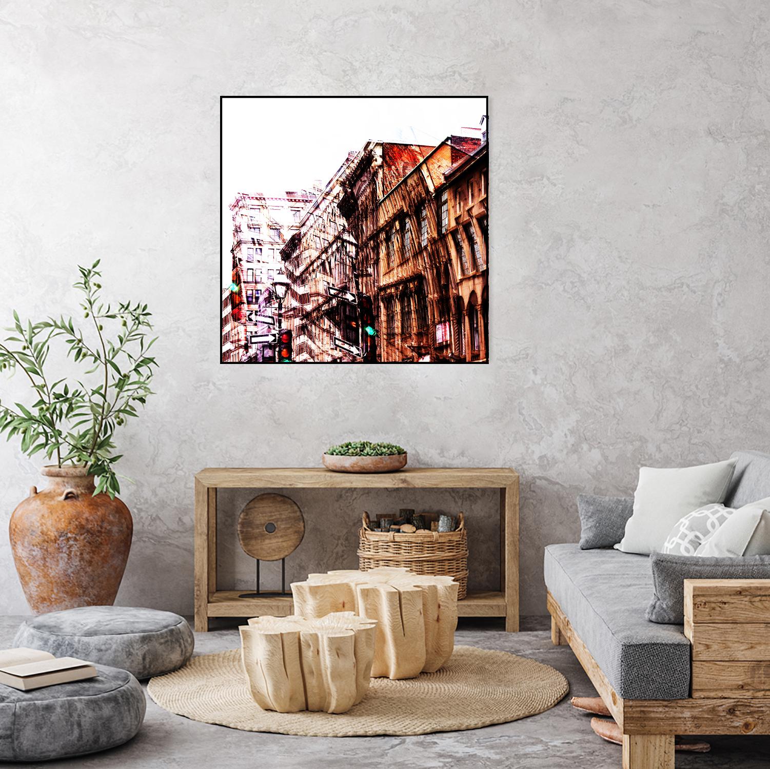 Urban Distortion VIII by Jean-François Dupuis on GIANT ART - orange city scene ville