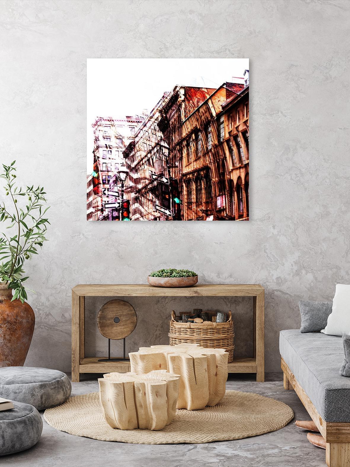 Urban Distortion VIII by Jean-François Dupuis on GIANT ART - orange city scene ville