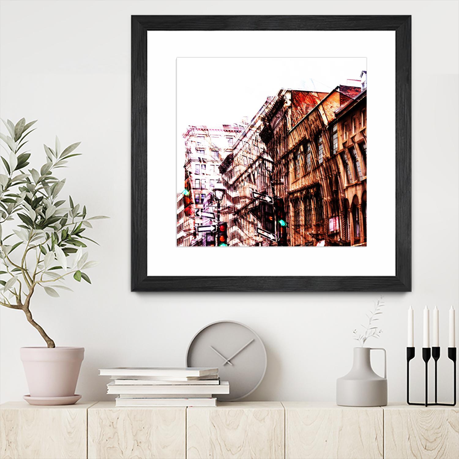 Urban Distortion VIII by Jean-François Dupuis on GIANT ART - orange city scene ville