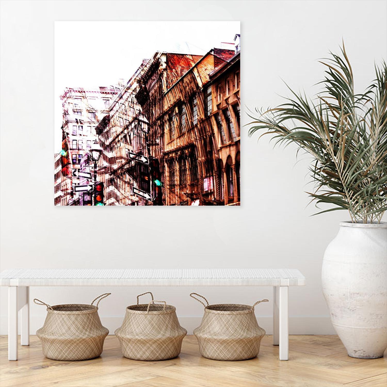 Urban Distortion VIII by Jean-François Dupuis on GIANT ART - orange city scene ville