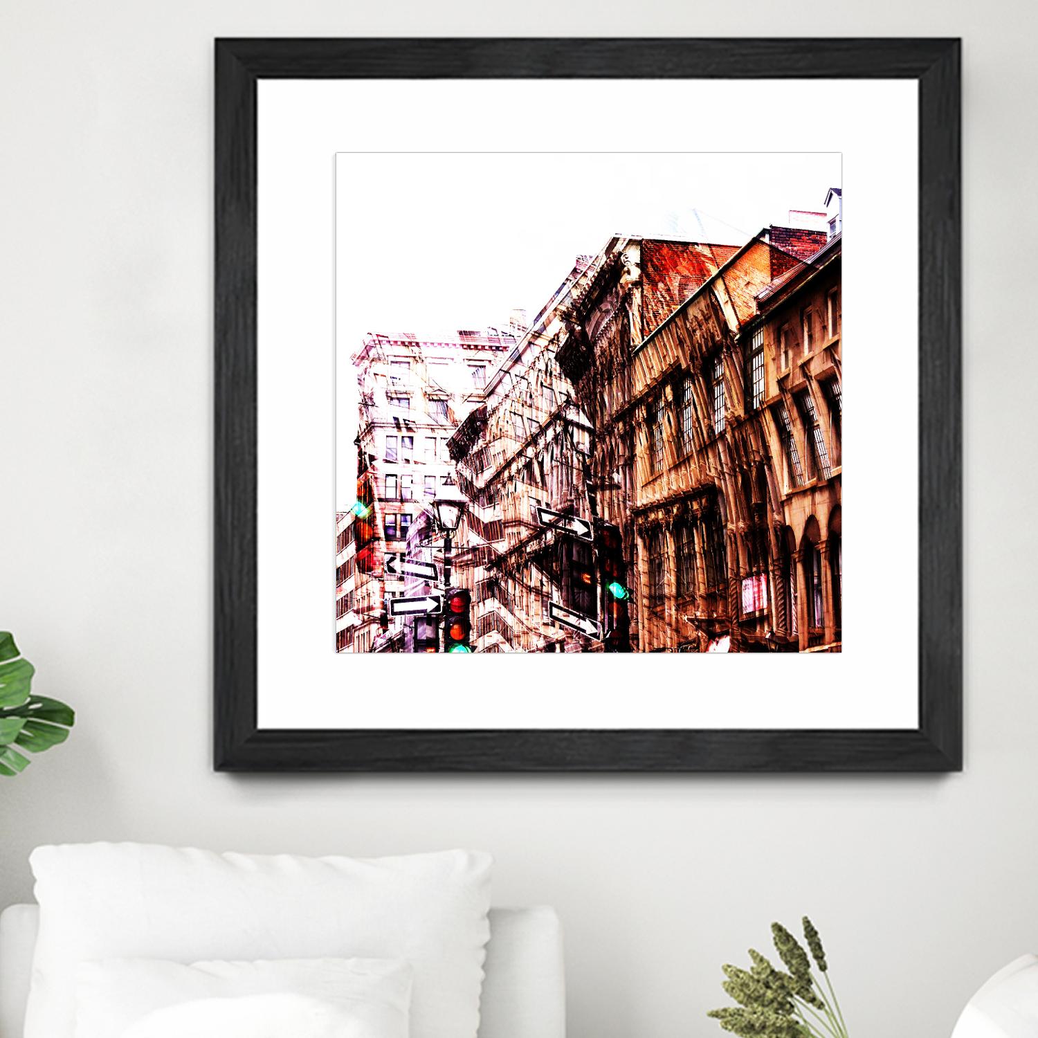 Urban Distortion VIII by Jean-François Dupuis on GIANT ART - orange city scene ville