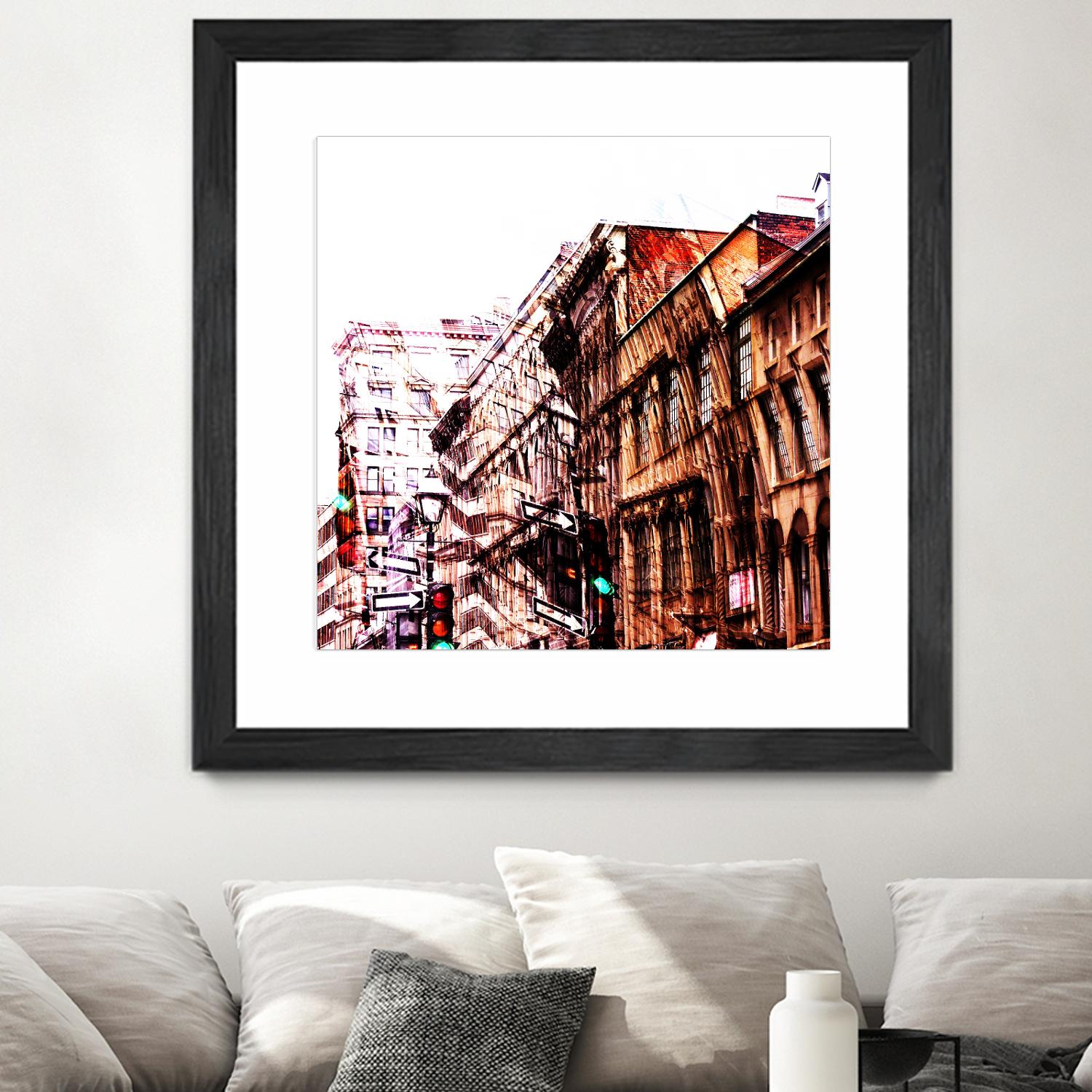 Urban Distortion VIII by Jean-François Dupuis on GIANT ART - orange city scene ville