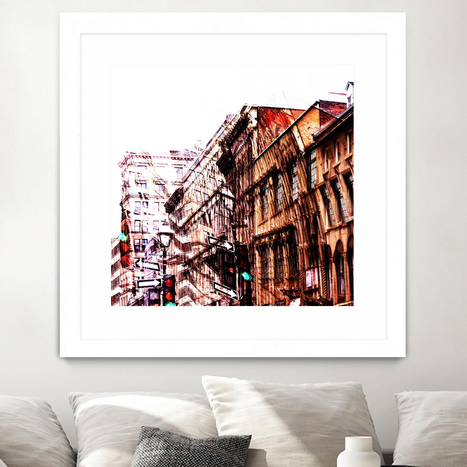 Urban Distortion VIII by Jean-François Dupuis on GIANT ART - orange city scene ville