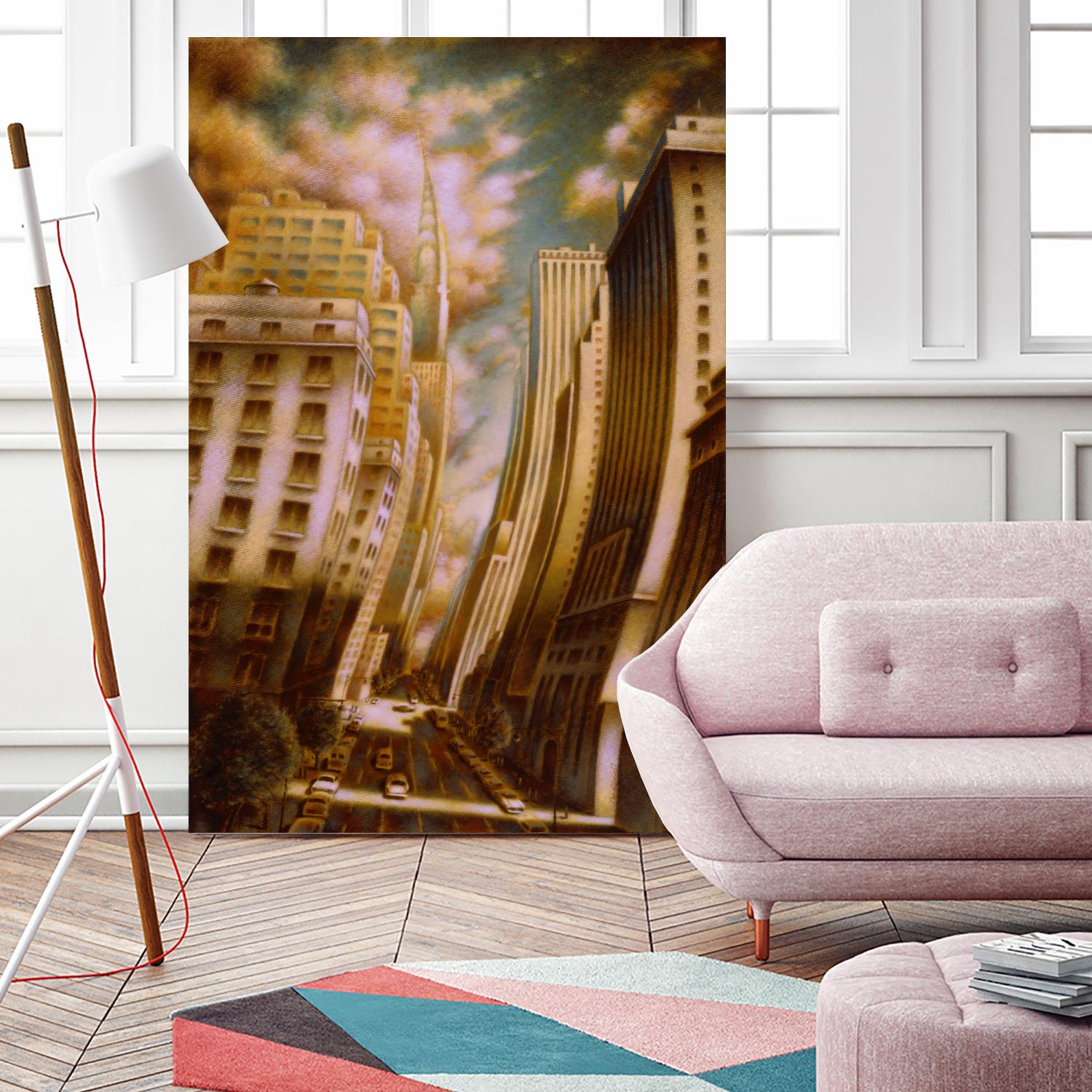 Le Caniveau des ombres fluides by Alain Cardinal on GIANT ART - gold architecture down town