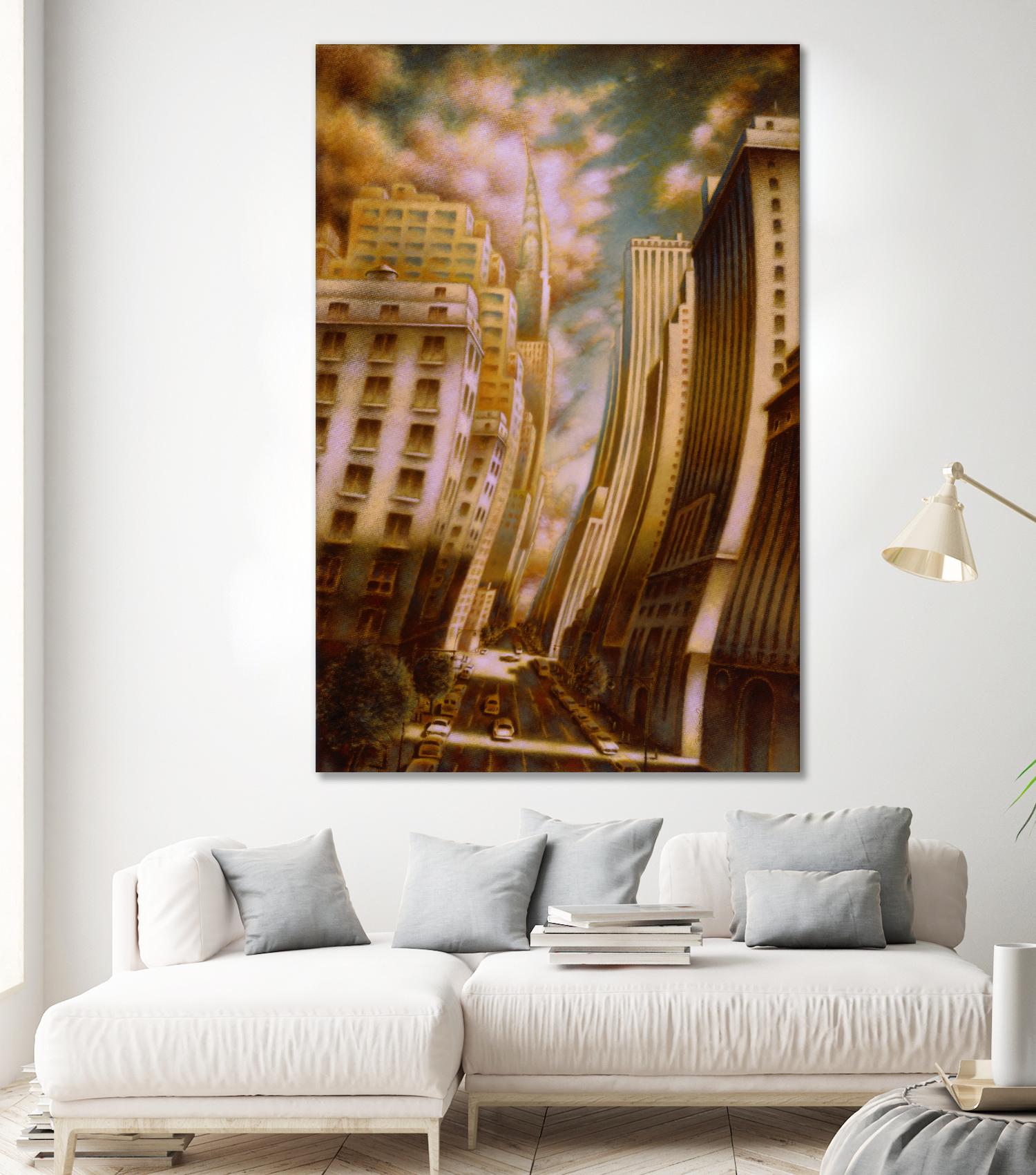 Le Caniveau des ombres fluides by Alain Cardinal on GIANT ART - gold architecture down town