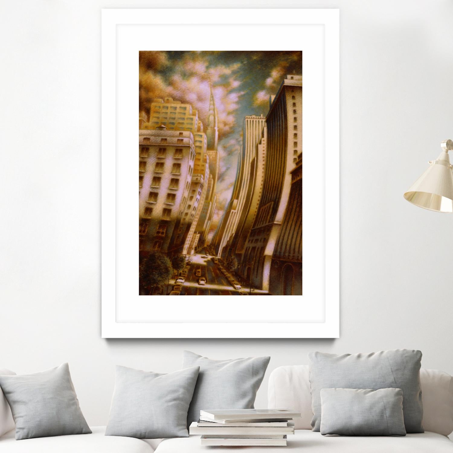 Le Caniveau des ombres fluides by Alain Cardinal on GIANT ART - gold architecture down town