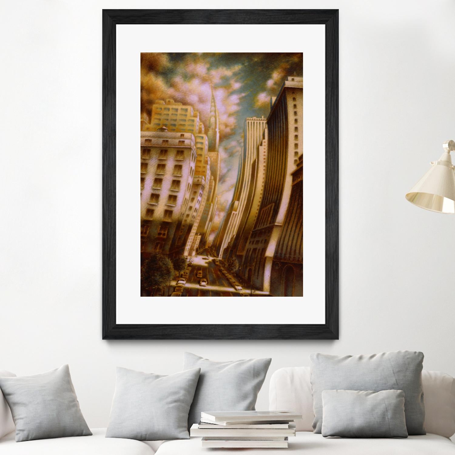 Le Caniveau des ombres fluides by Alain Cardinal on GIANT ART - gold architecture down town