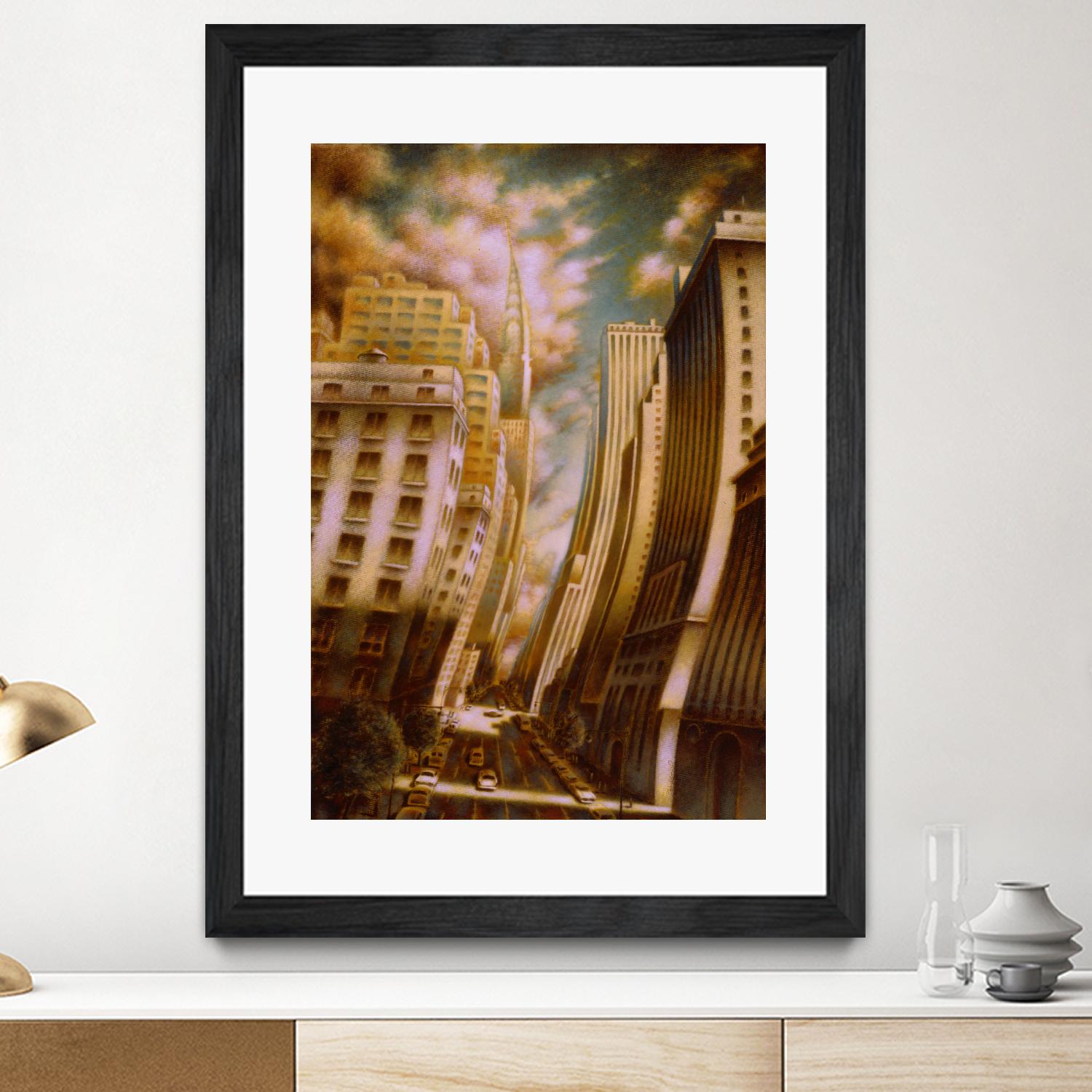 Le Caniveau des ombres fluides by Alain Cardinal on GIANT ART - gold architecture down town