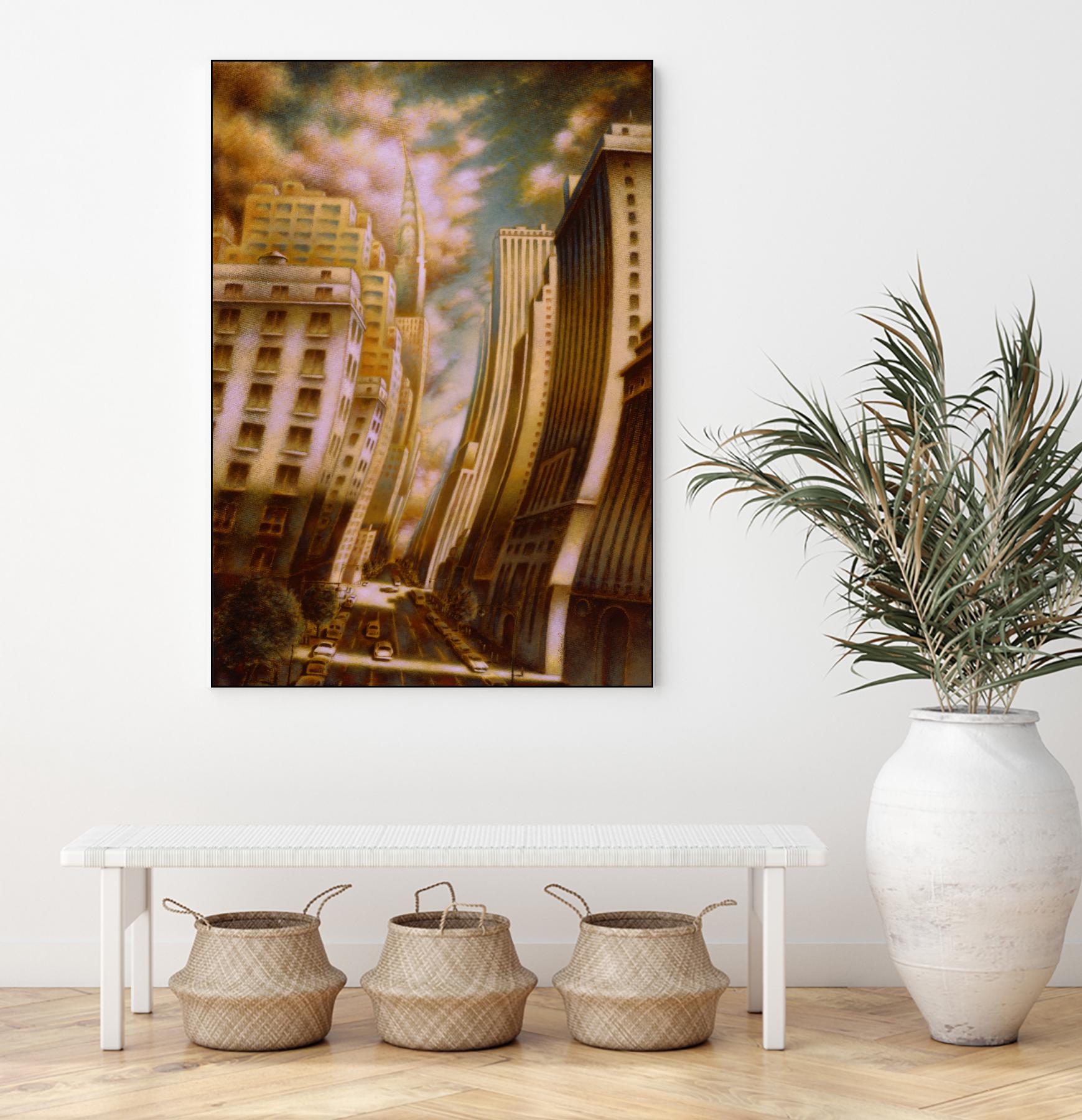 Le Caniveau des ombres fluides by Alain Cardinal on GIANT ART - gold architecture down town