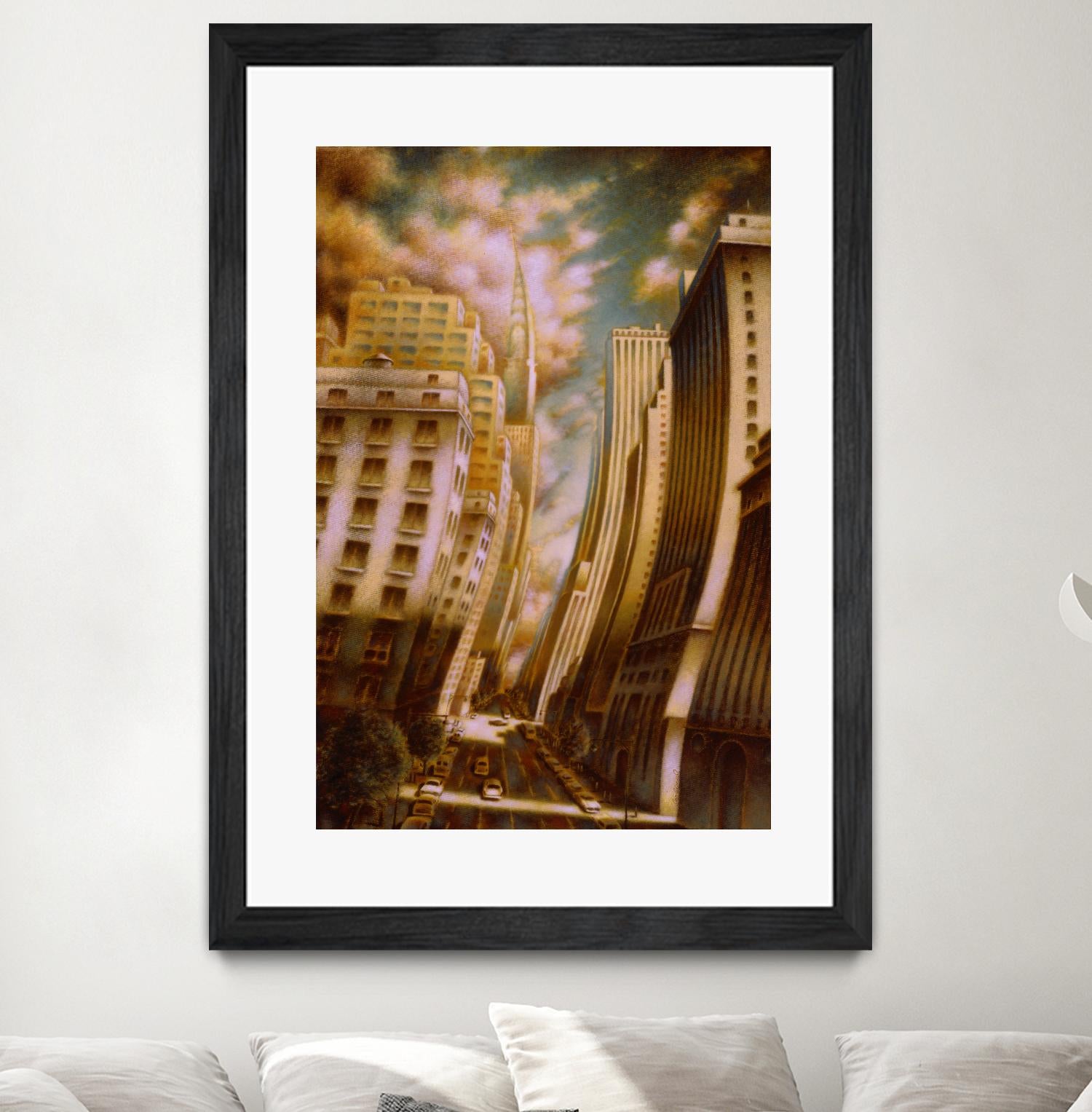 Le Caniveau des ombres fluides by Alain Cardinal on GIANT ART - gold architecture down town