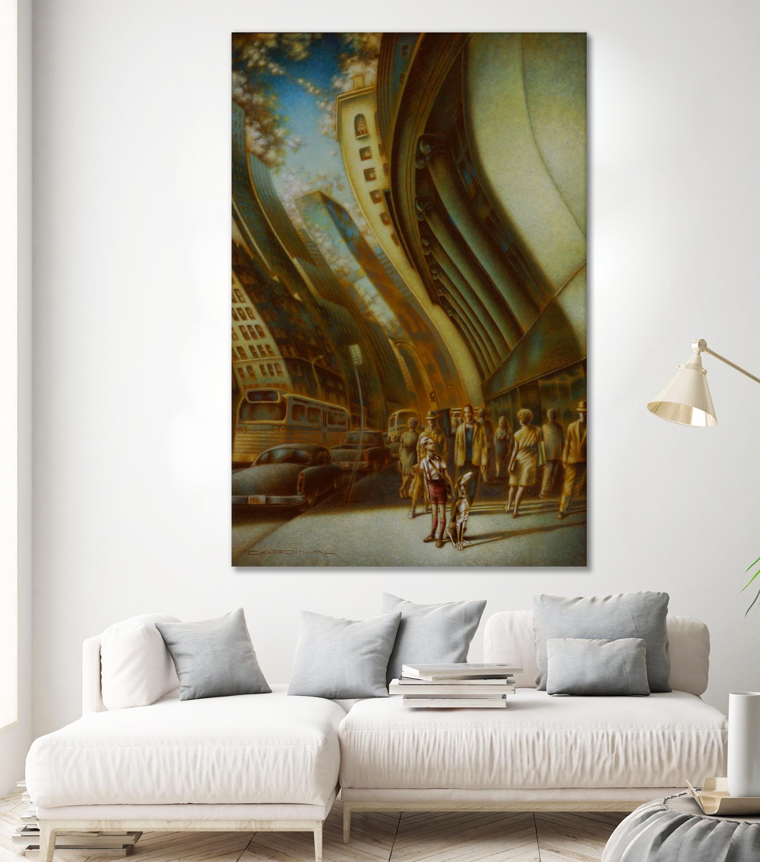 L'explorateur by Alain Cardinal on GIANT ART - beige figurative bus