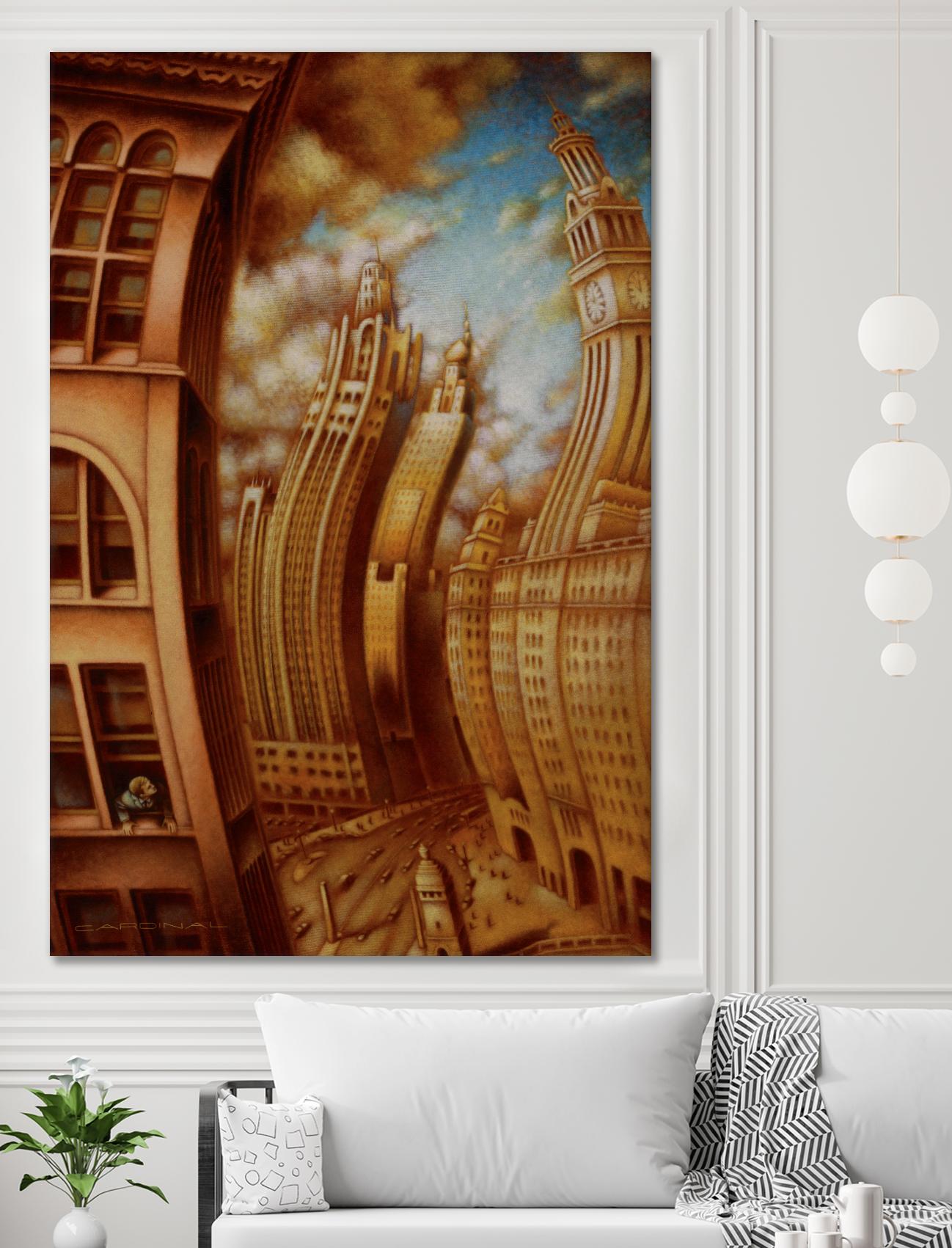 Les ondes seismiques by Alain Cardinal on GIANT ART - gold architecture gratte ciel