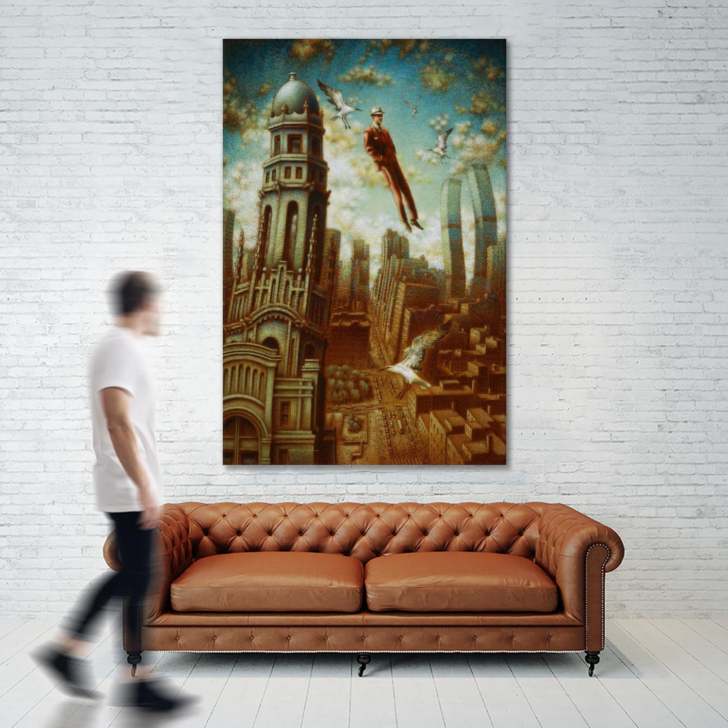 Verticale relative by Alain Cardinal on GIANT ART - gold whimsical mouettes