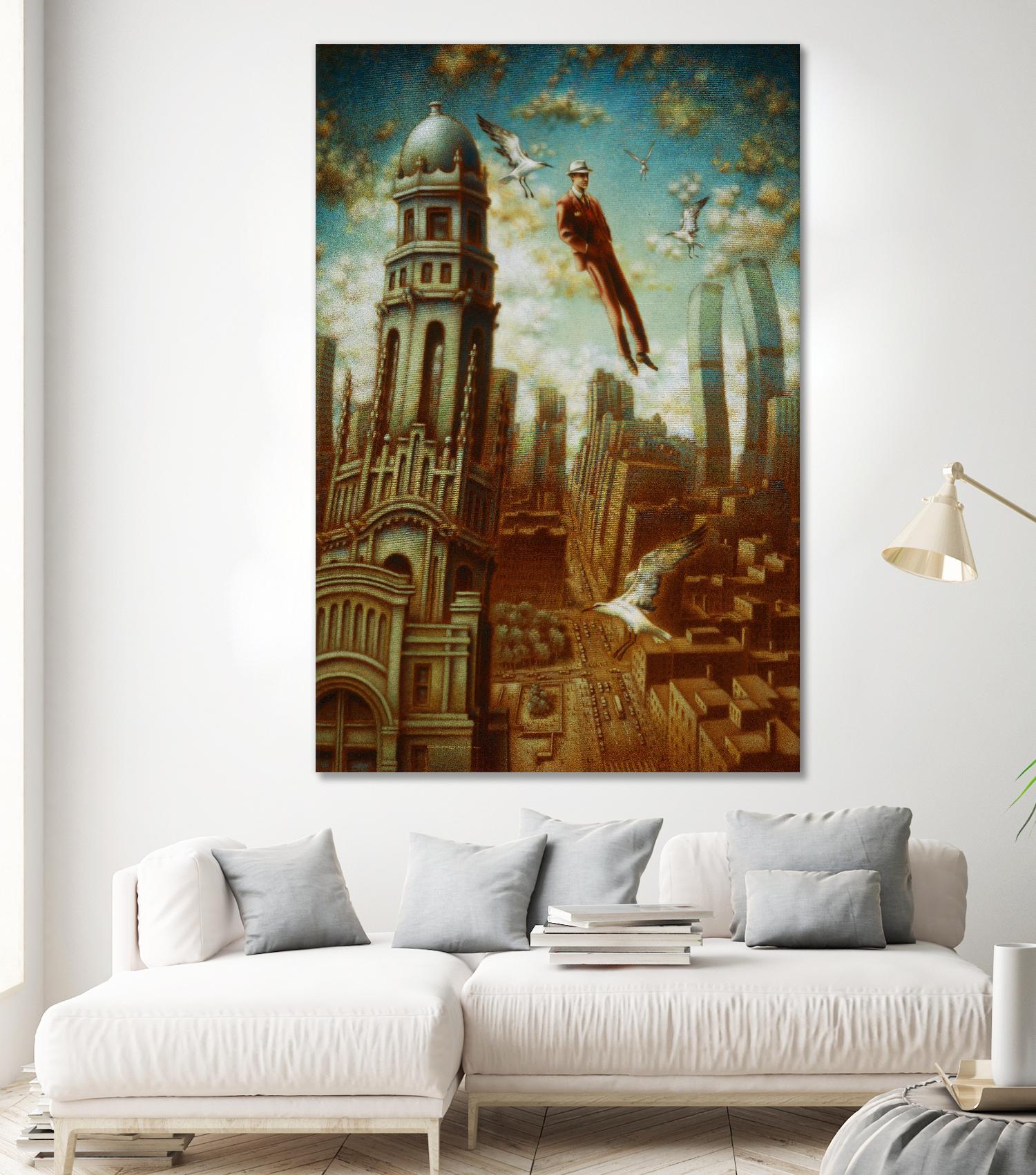 Verticale relative by Alain Cardinal on GIANT ART - gold whimsical mouettes