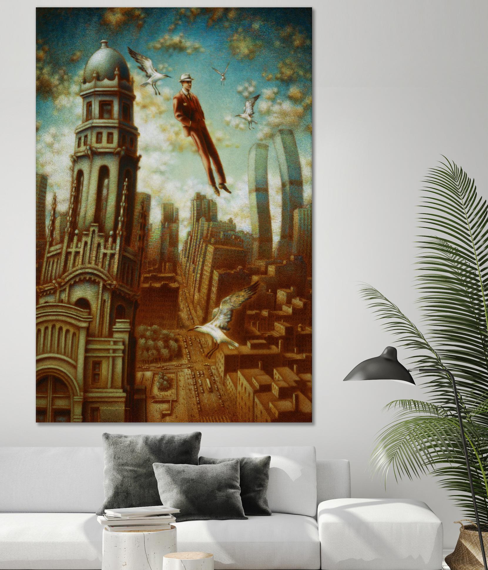 Verticale relative by Alain Cardinal on GIANT ART - gold whimsical mouettes