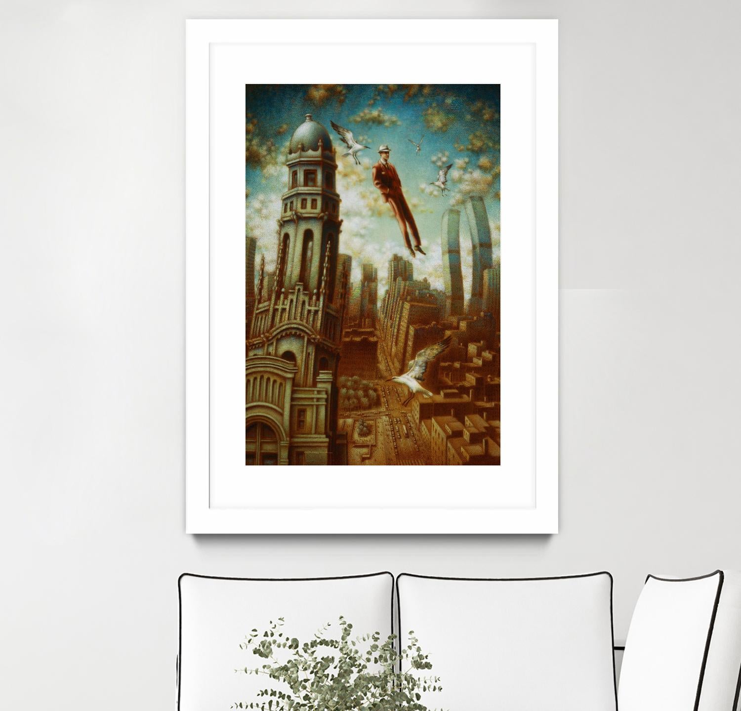 Verticale relative by Alain Cardinal on GIANT ART - gold whimsical mouettes