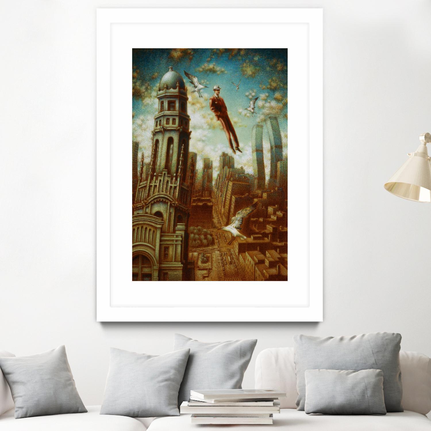 Verticale relative by Alain Cardinal on GIANT ART - gold whimsical mouettes