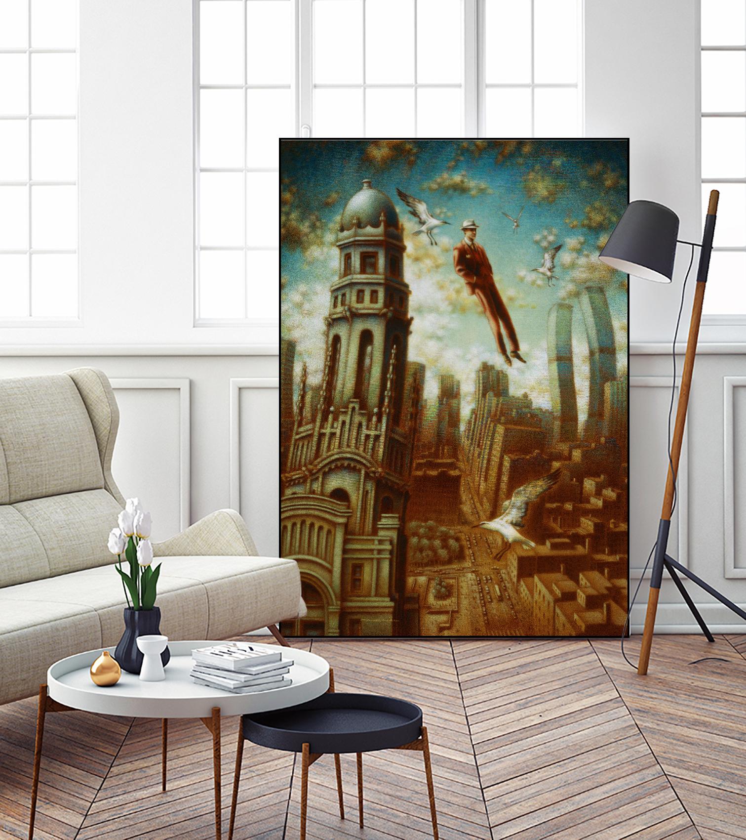 Verticale relative by Alain Cardinal on GIANT ART - gold whimsical mouettes