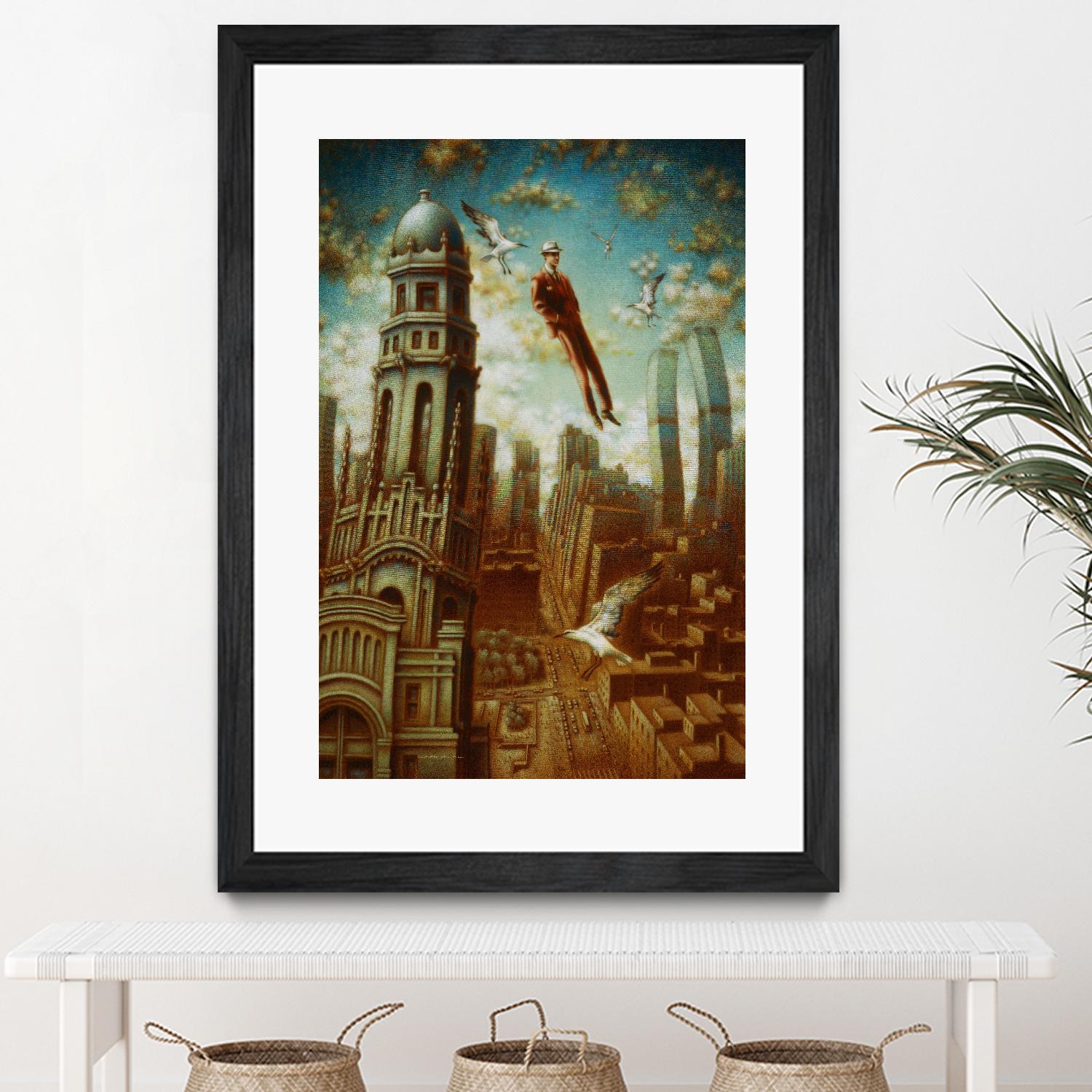 Verticale relative by Alain Cardinal on GIANT ART - gold whimsical mouettes