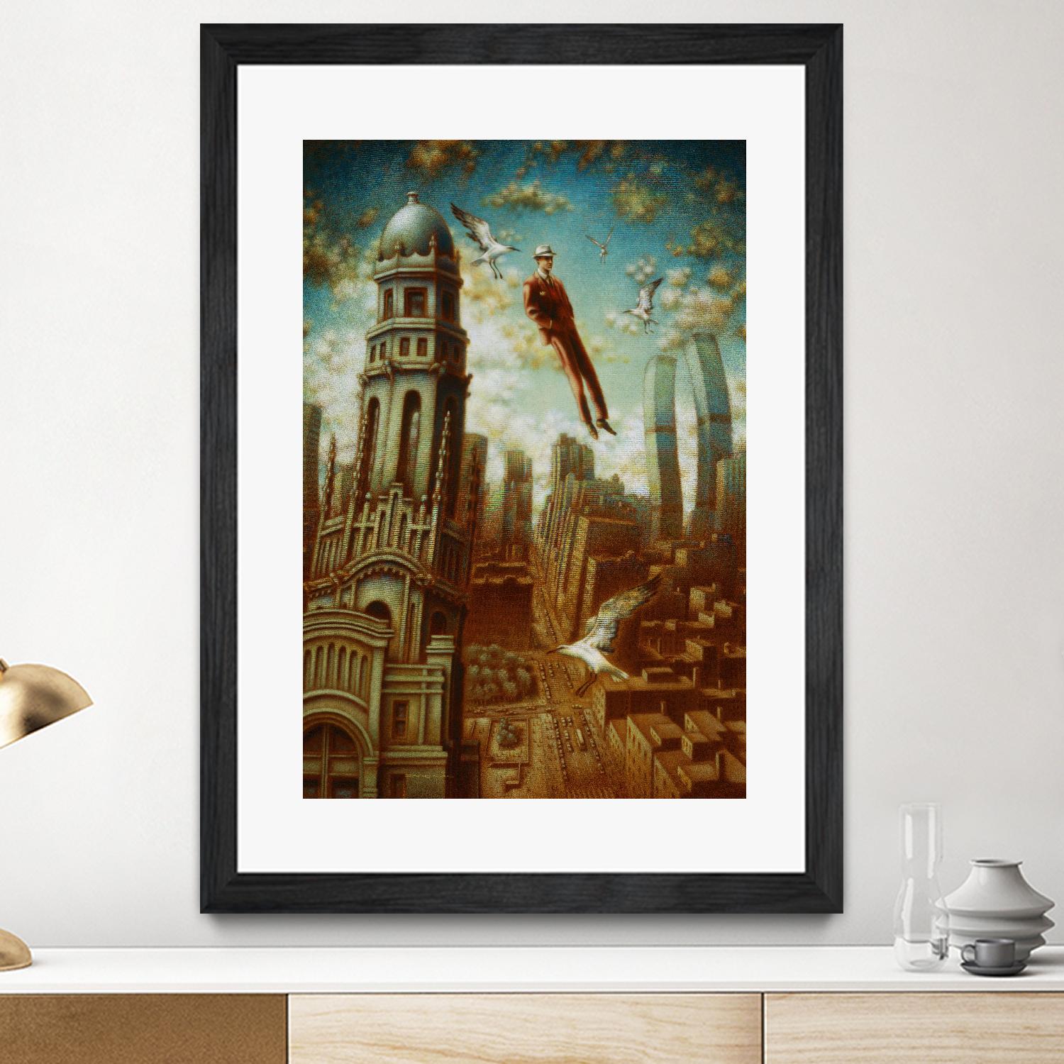 Verticale relative by Alain Cardinal on GIANT ART - gold whimsical mouettes