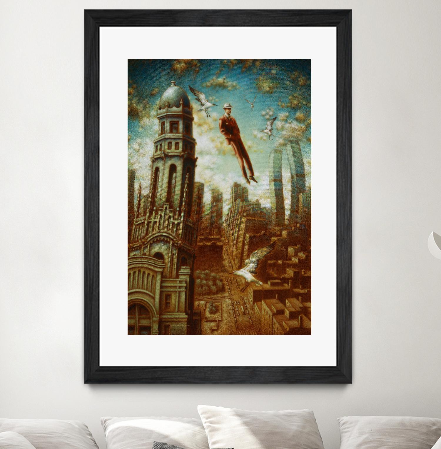 Verticale relative by Alain Cardinal on GIANT ART - gold whimsical mouettes