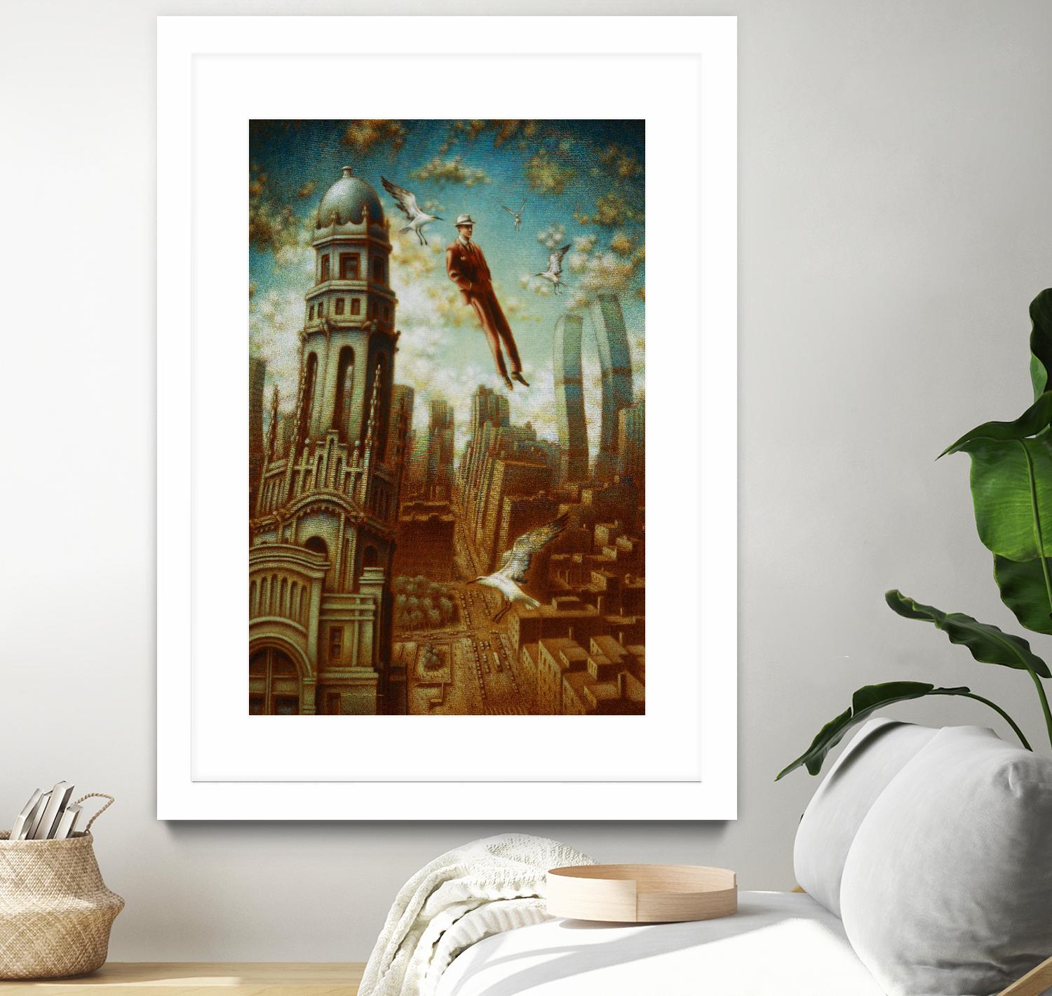 Verticale relative by Alain Cardinal on GIANT ART - gold whimsical mouettes