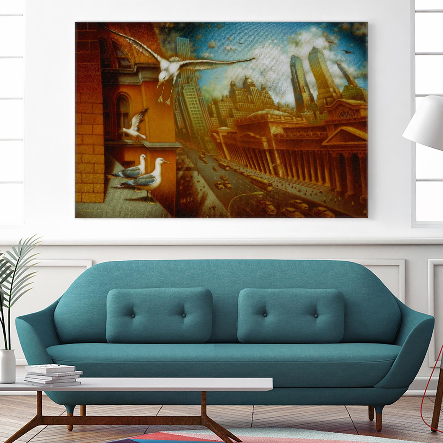 La nouvelle  Samarkand by Alain Cardinal on GIANT ART - gold animal mouettes