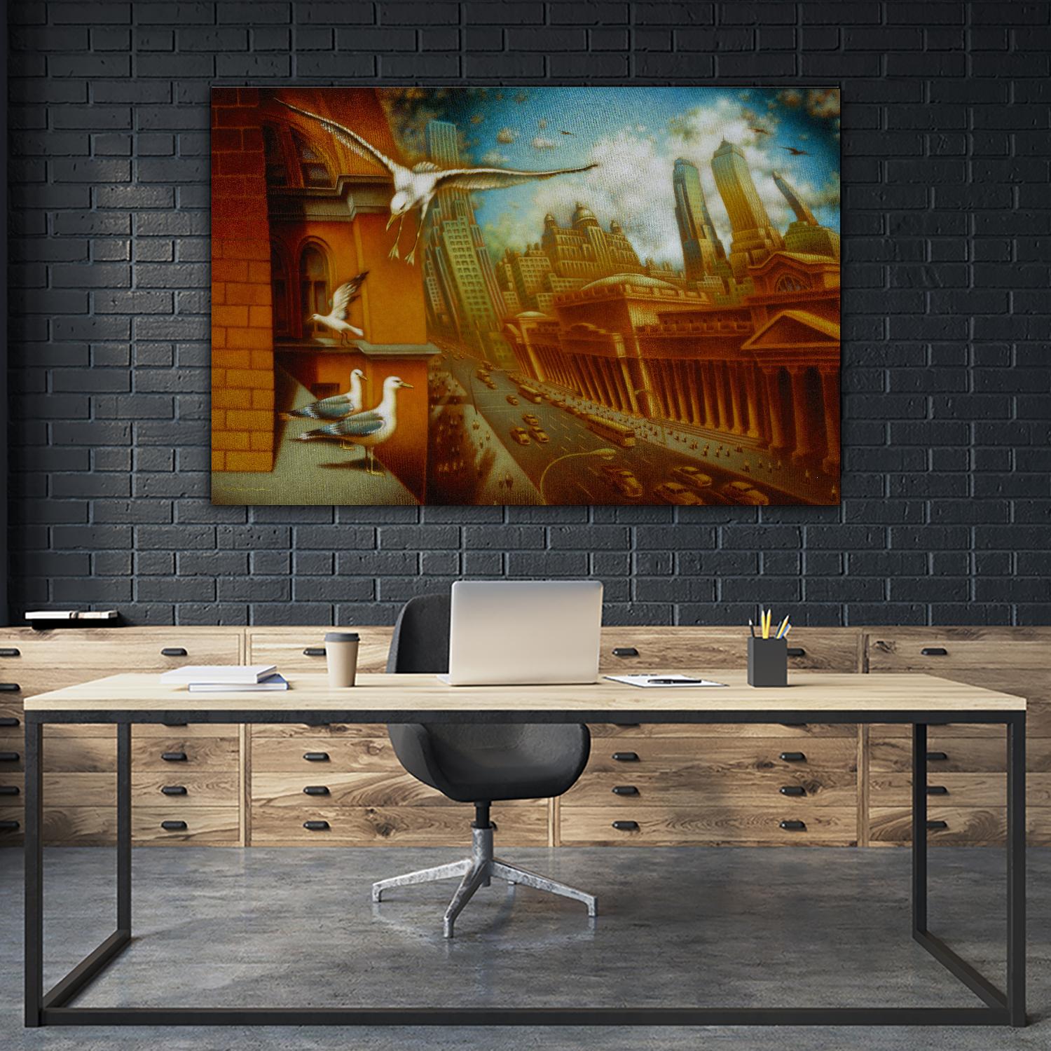 La nouvelle  Samarkand by Alain Cardinal on GIANT ART - gold animal mouettes