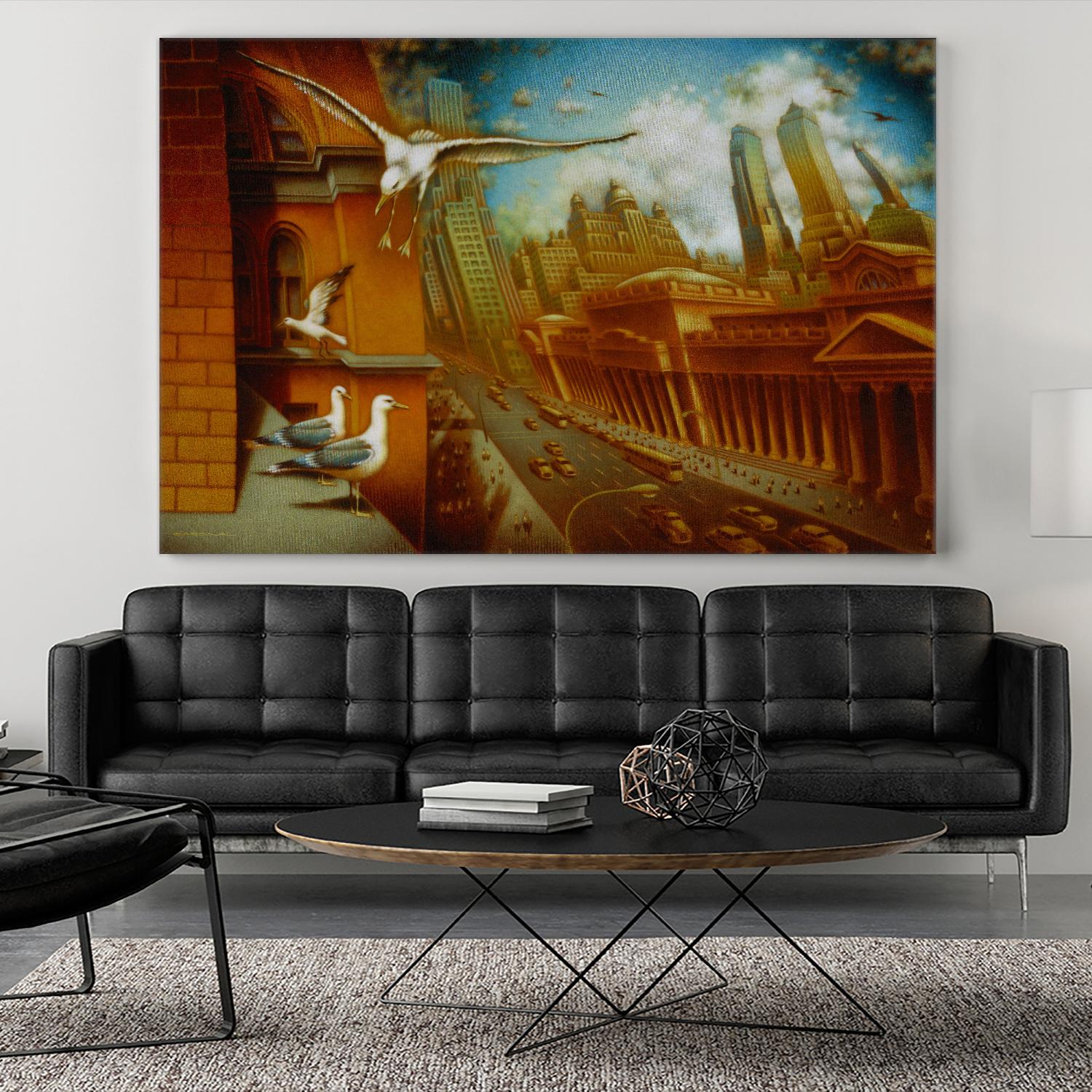 La nouvelle  Samarkand by Alain Cardinal on GIANT ART - gold animal mouettes