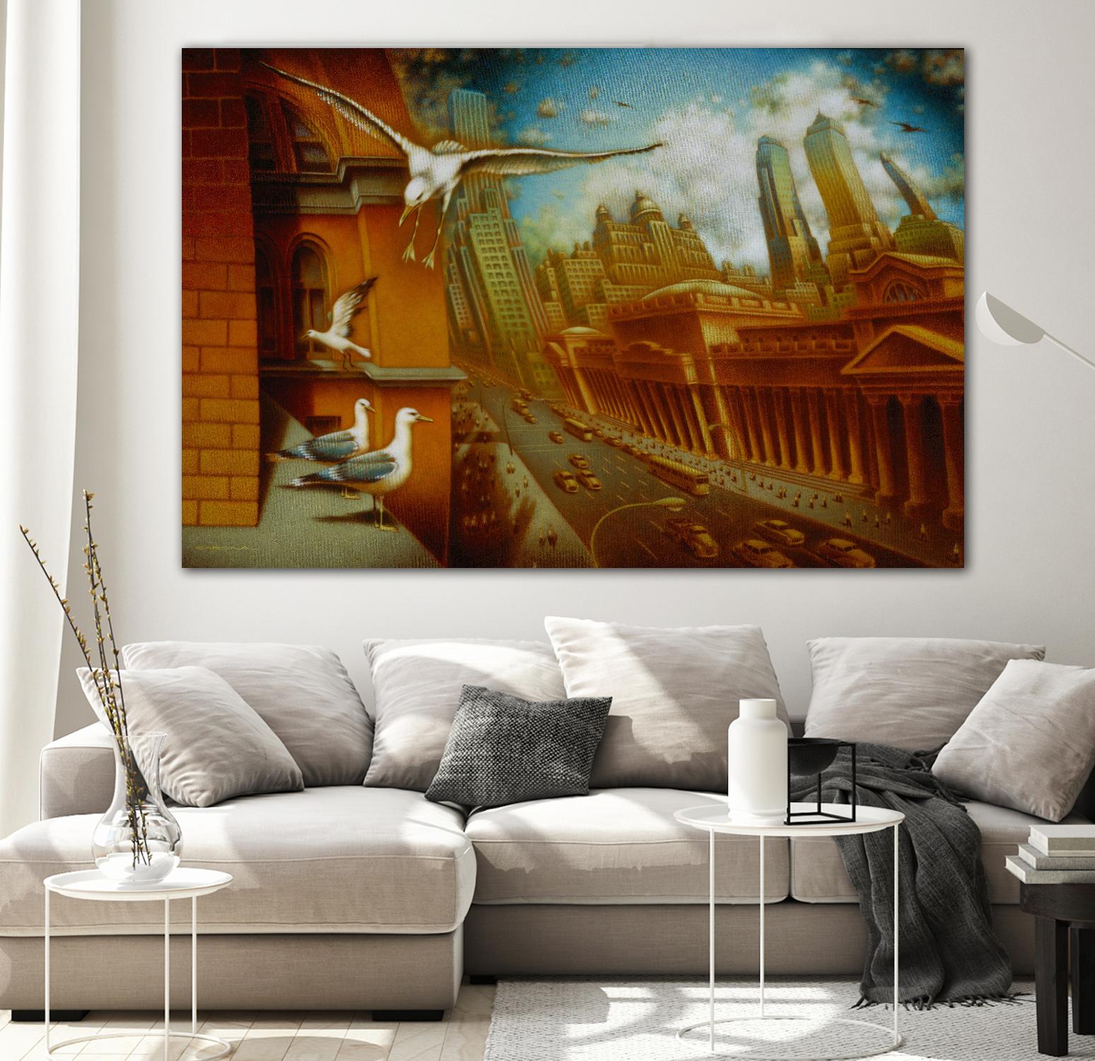 La nouvelle  Samarkand by Alain Cardinal on GIANT ART - gold animal mouettes