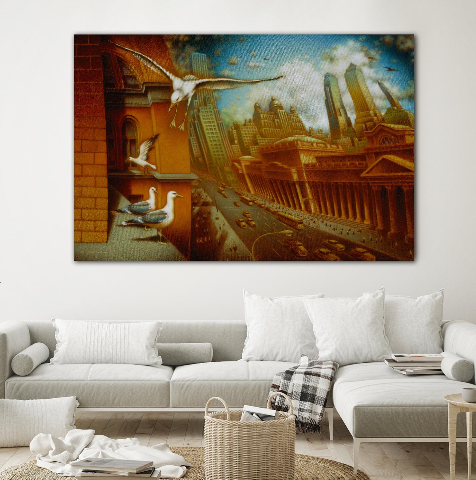 La nouvelle  Samarkand by Alain Cardinal on GIANT ART - gold animal mouettes