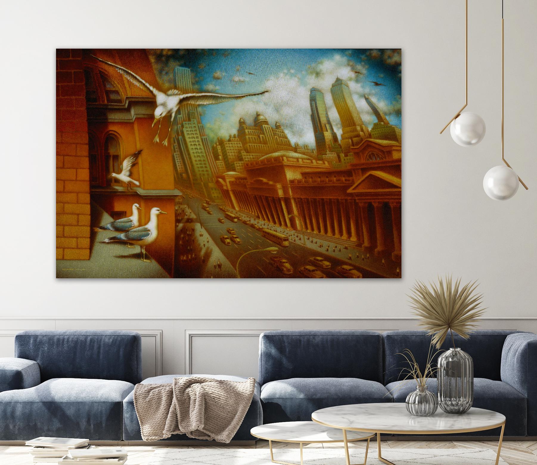 La nouvelle  Samarkand by Alain Cardinal on GIANT ART - gold animal mouettes