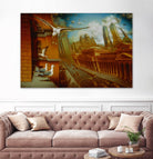 La nouvelle  Samarkand by Alain Cardinal on GIANT ART - gold animal mouettes