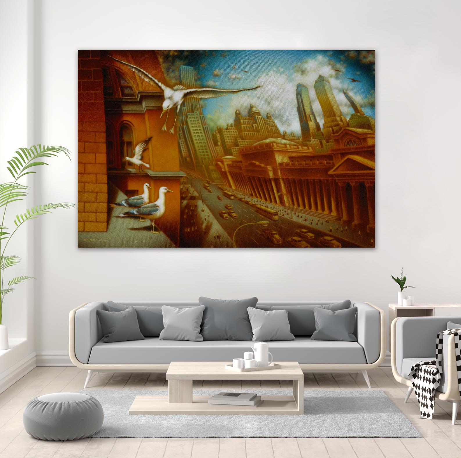 La nouvelle  Samarkand by Alain Cardinal on GIANT ART - gold animal mouettes