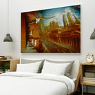 La nouvelle  Samarkand by Alain Cardinal on GIANT ART - gold animal mouettes