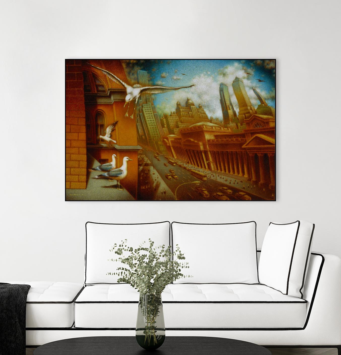 La nouvelle  Samarkand by Alain Cardinal on GIANT ART - gold animal mouettes