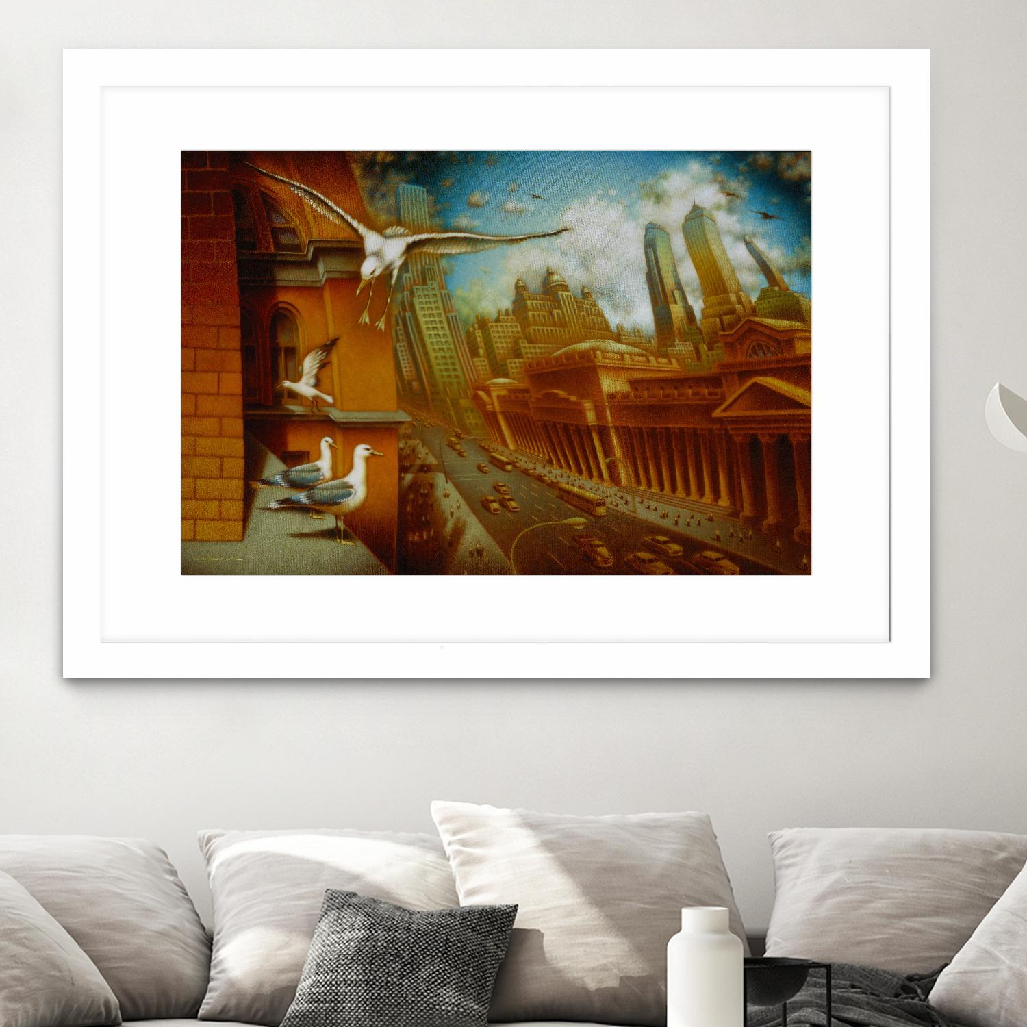 La nouvelle  Samarkand by Alain Cardinal on GIANT ART - gold animal mouettes