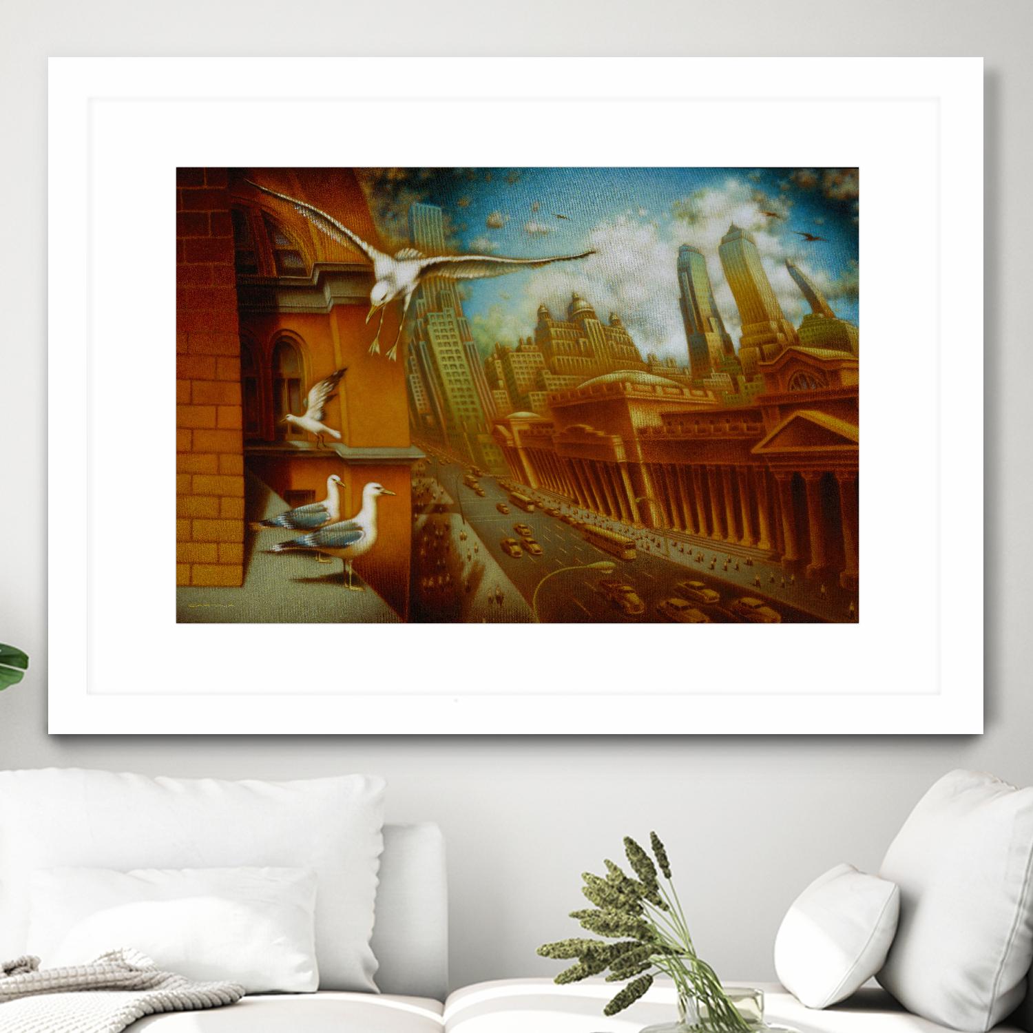 La nouvelle  Samarkand by Alain Cardinal on GIANT ART - gold animal mouettes