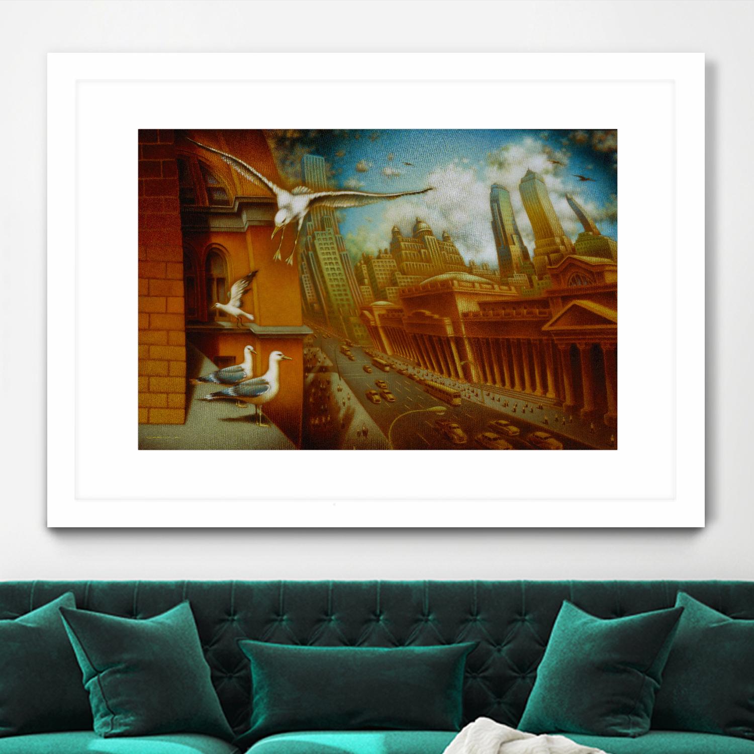 La nouvelle  Samarkand by Alain Cardinal on GIANT ART - gold animal mouettes