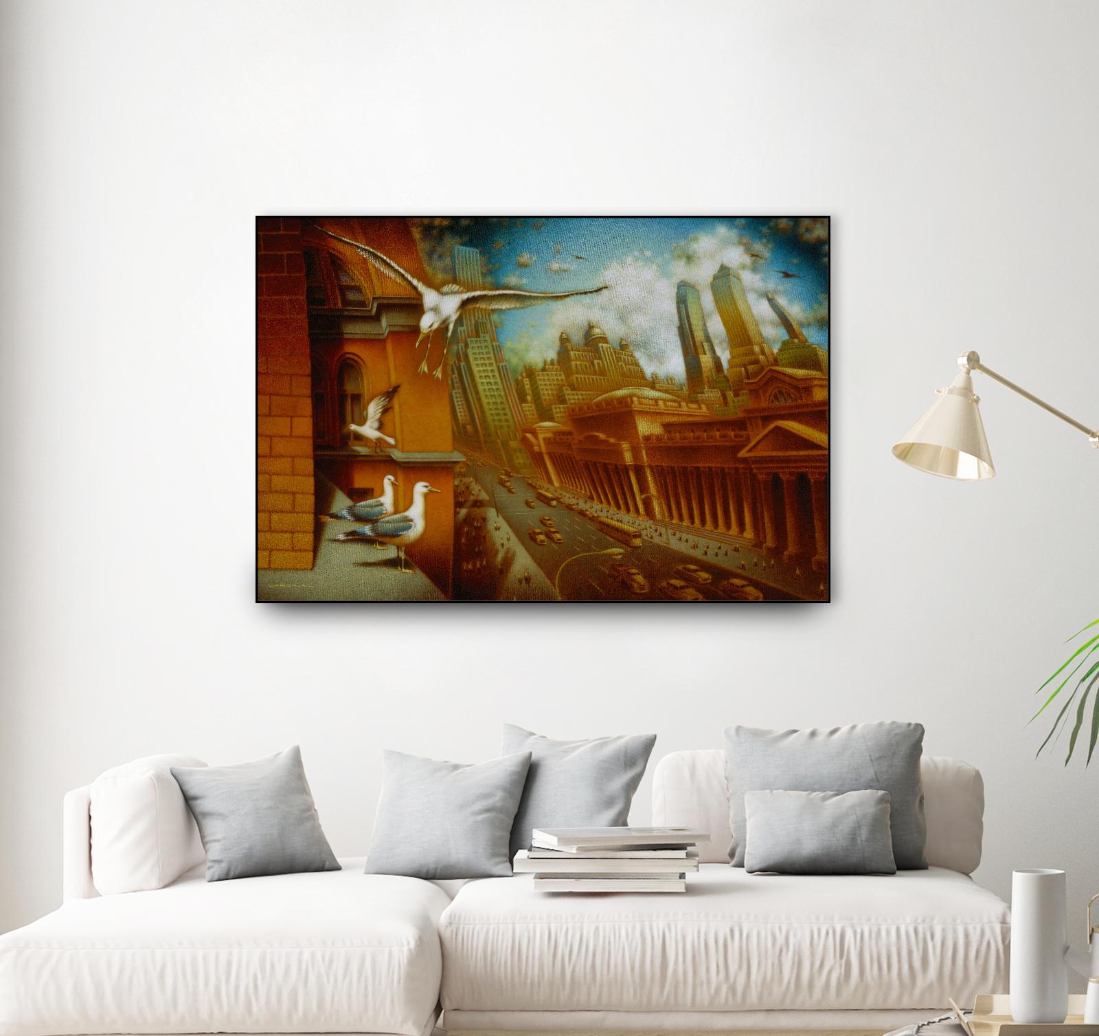 La nouvelle  Samarkand by Alain Cardinal on GIANT ART - gold animal mouettes