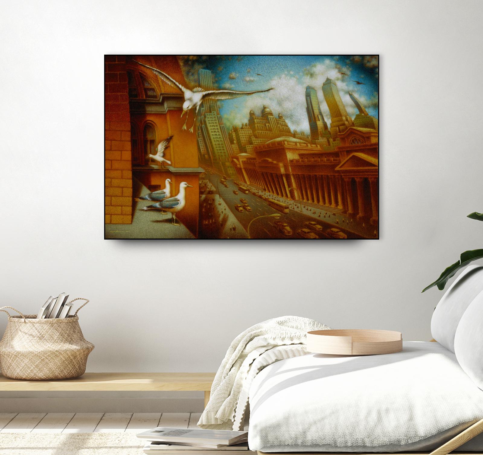 La nouvelle  Samarkand by Alain Cardinal on GIANT ART - gold animal mouettes